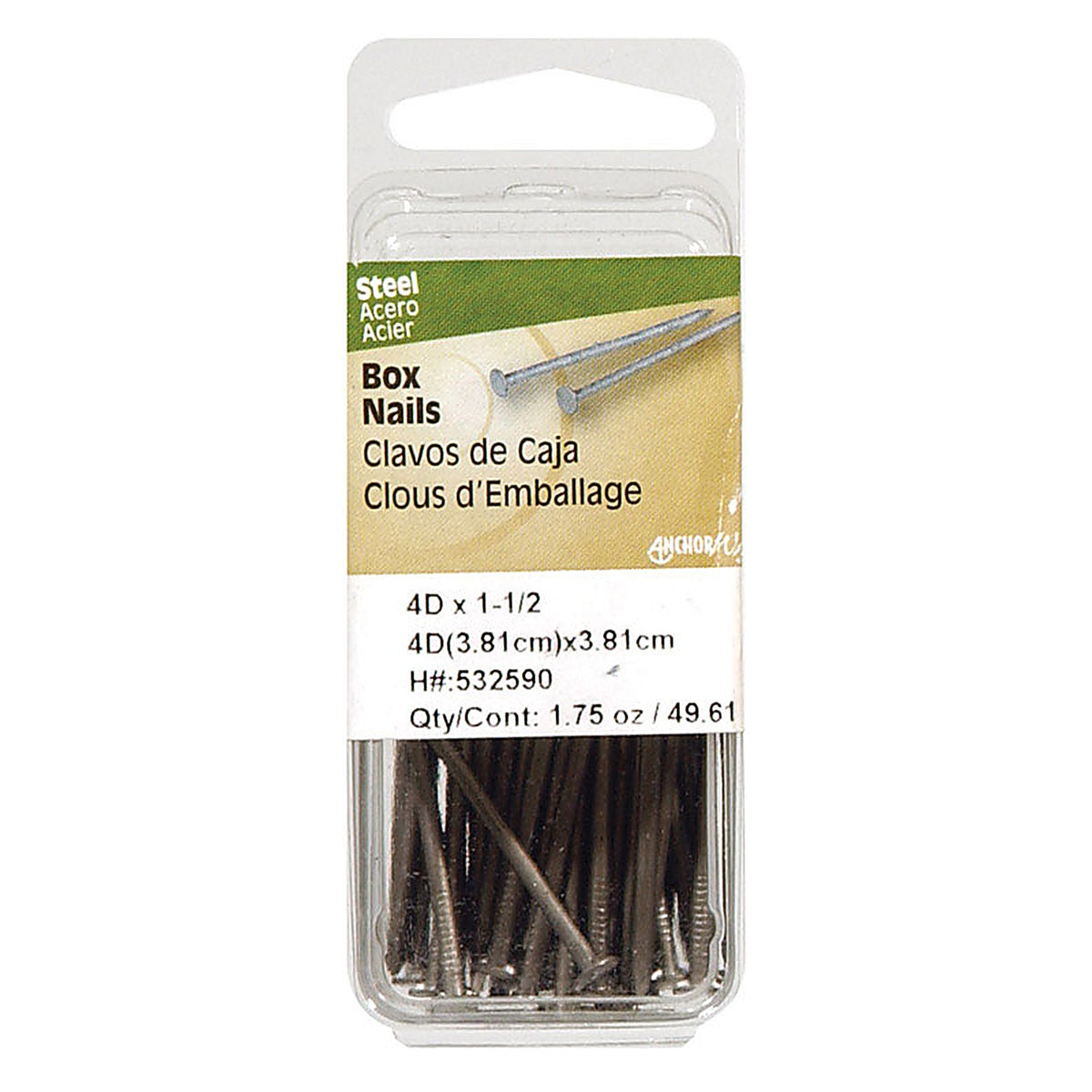 Hillman 532590 4D 1-1/2 in. Box Polished Steel Nail Large