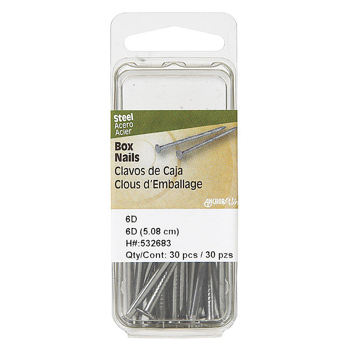 Hillman 532683 6D 2 in. Box Polished Steel Nail Large