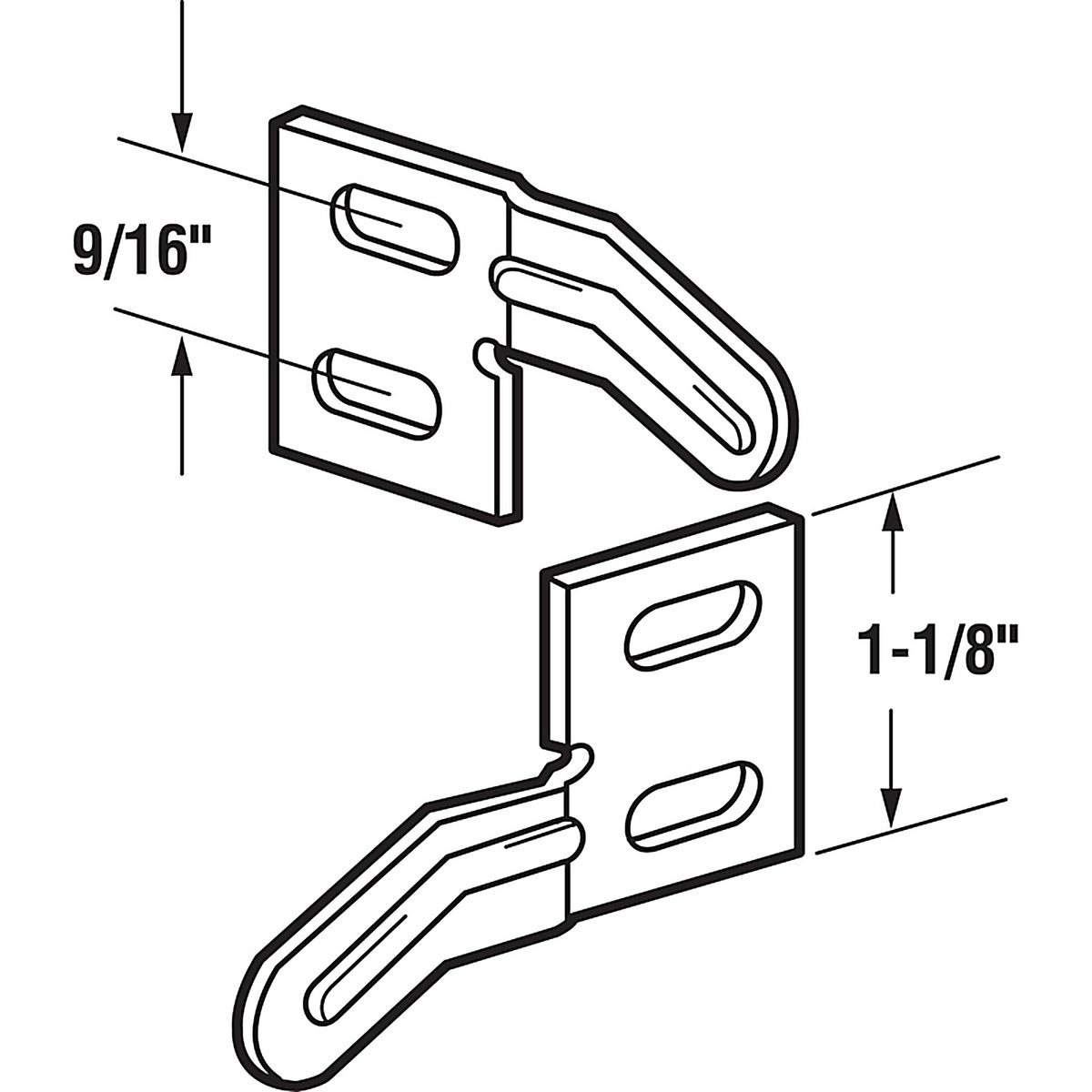 Prime-Line - N 6538 - Zinc-Plated Silver Steel Bi-Fold Door Aligner 2 pc