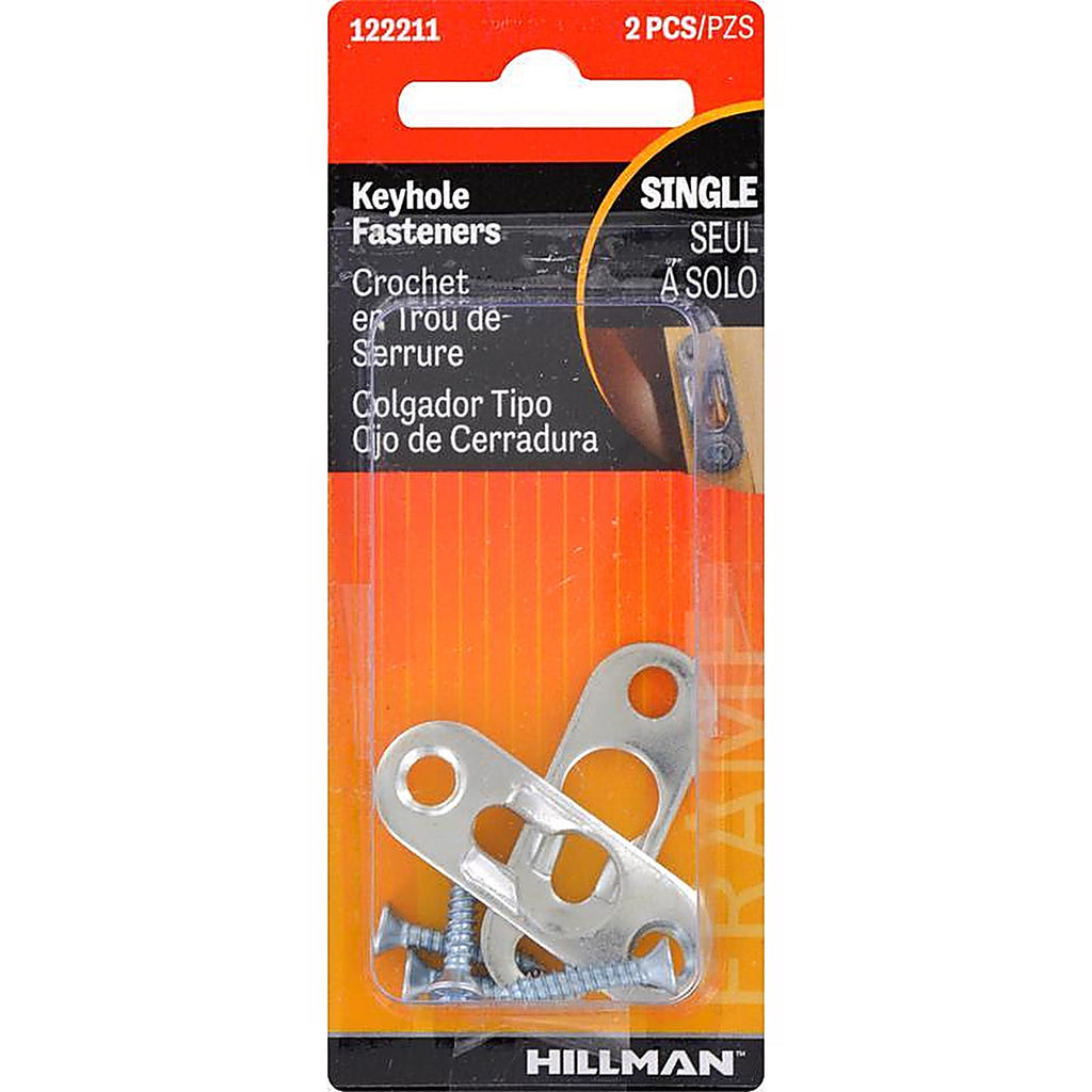 Hillman - 122211 - Steel-Plated Silver Keyhole Picture Hanger 2 Pack
