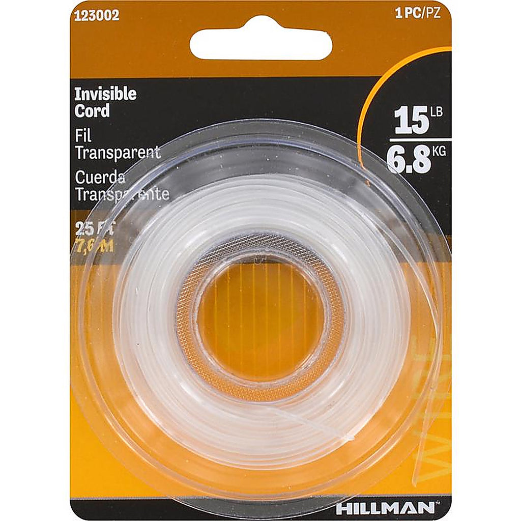Hillman 123002 25 ft. L Plastic 18 Ga. Invisible Cord