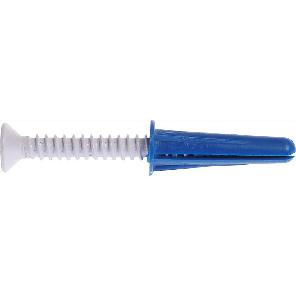 Hillman 5068 .190 in. Dia. x 1 in. L Plastic Flat Head Conical Anchor 4/Pack