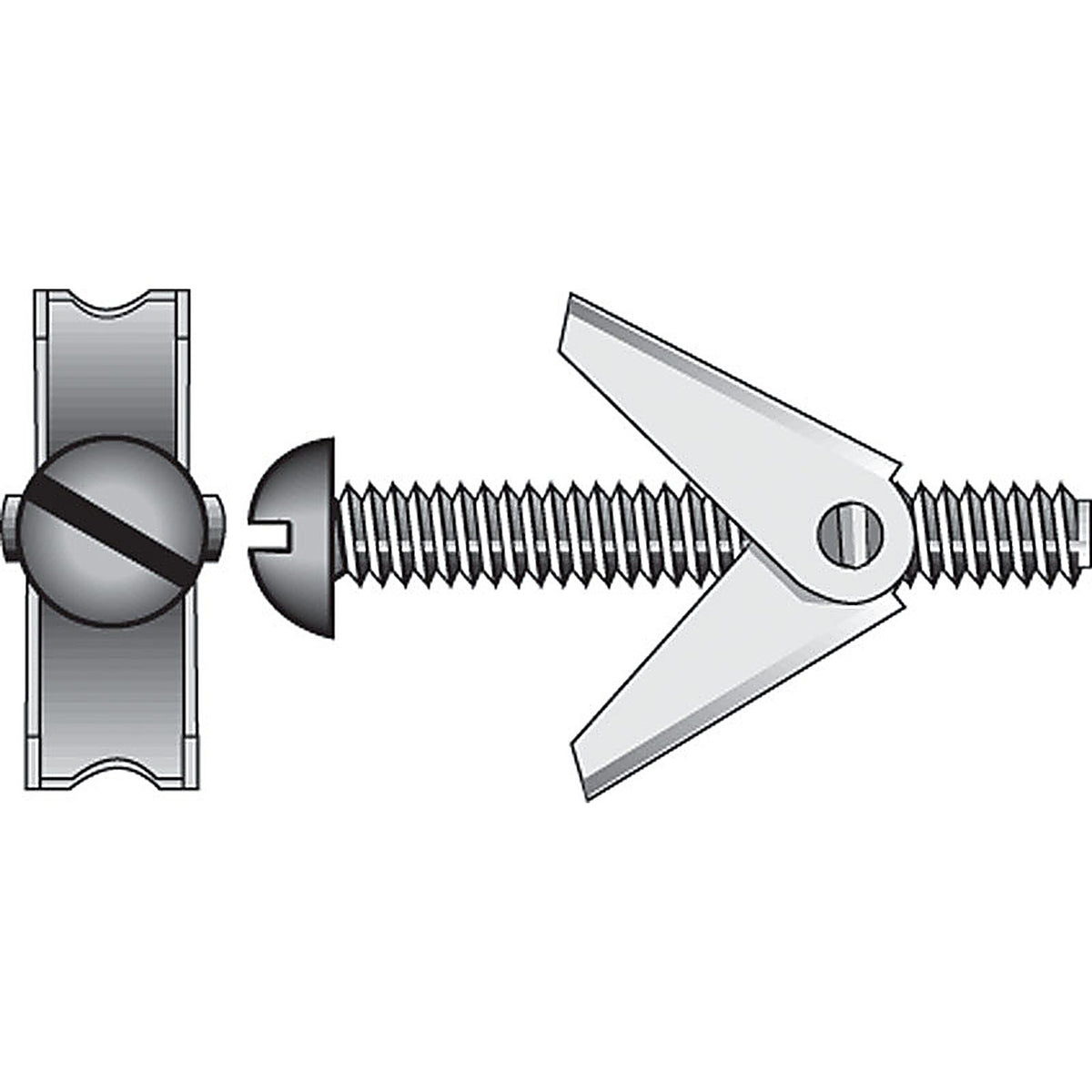 Hillman 5031 1/4 in. Dia. x 4 in. L Round Steel Toggle Bolt 1/Pack