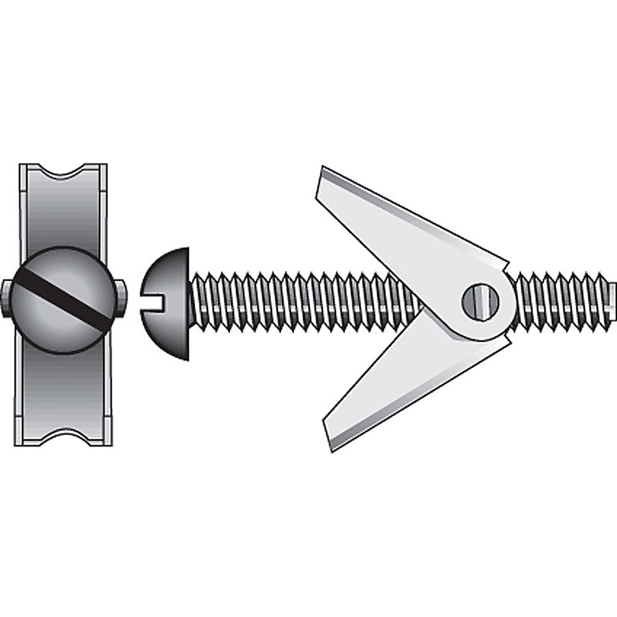 Hillman 5025 1/8 in. Dia. x 4 in. L Round Steel Toggle Bolt 2/Pack