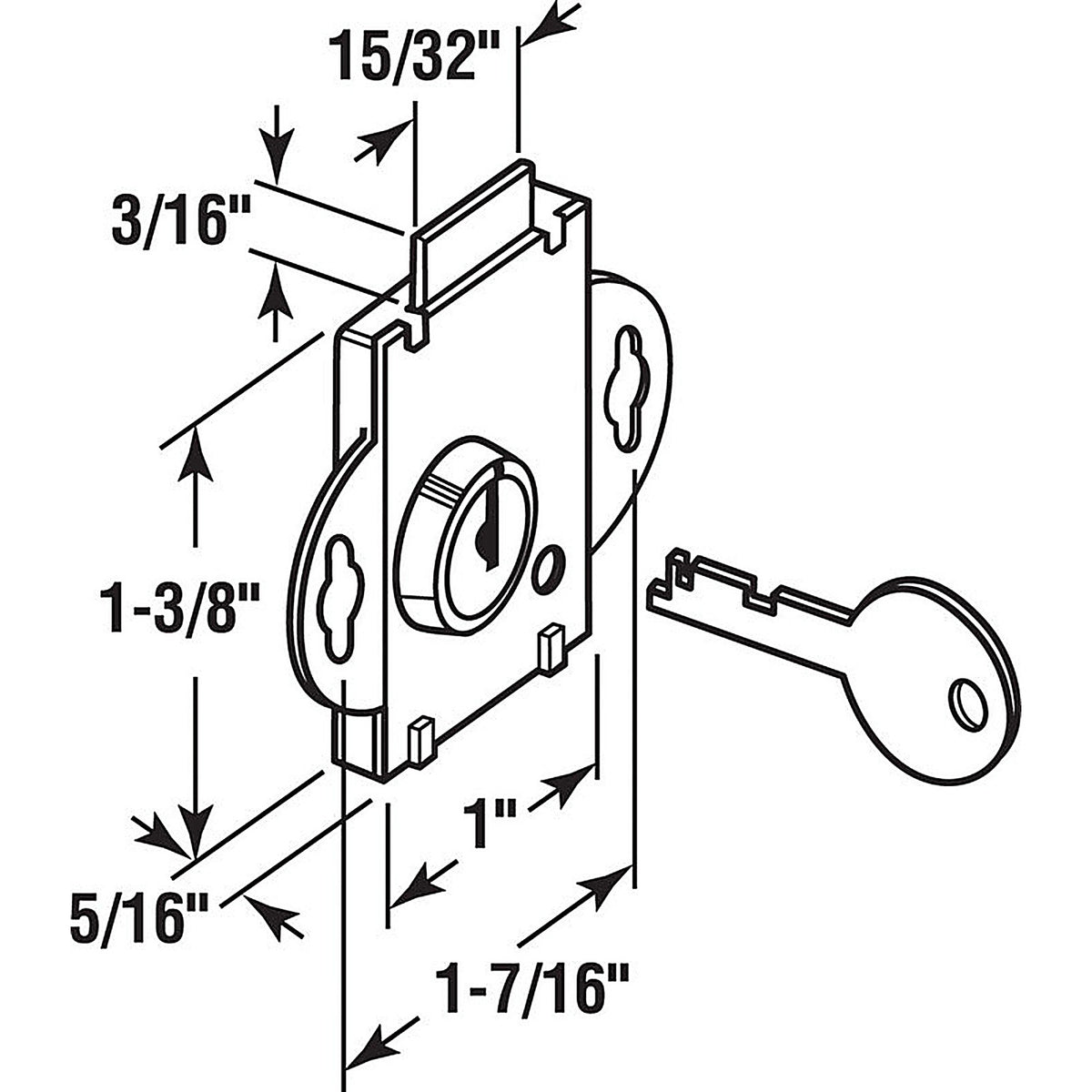 Prime-Line S4048 Brass Plated Steel Counter Clockwise Mailbox Lock