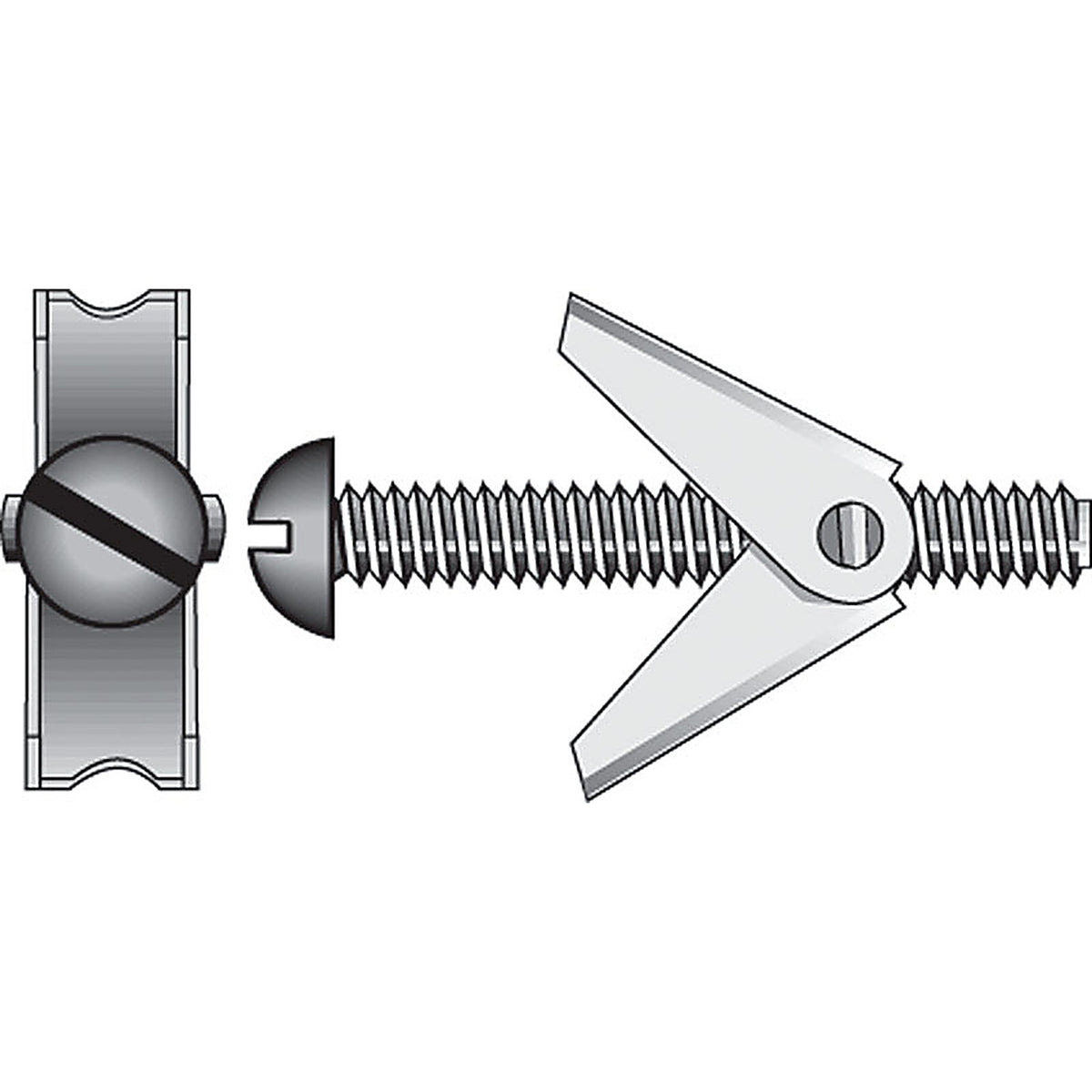 Hillman 5027 3/16 in. Dia. x 3 in. L Round Steel Toggle Bolt 2/Pack