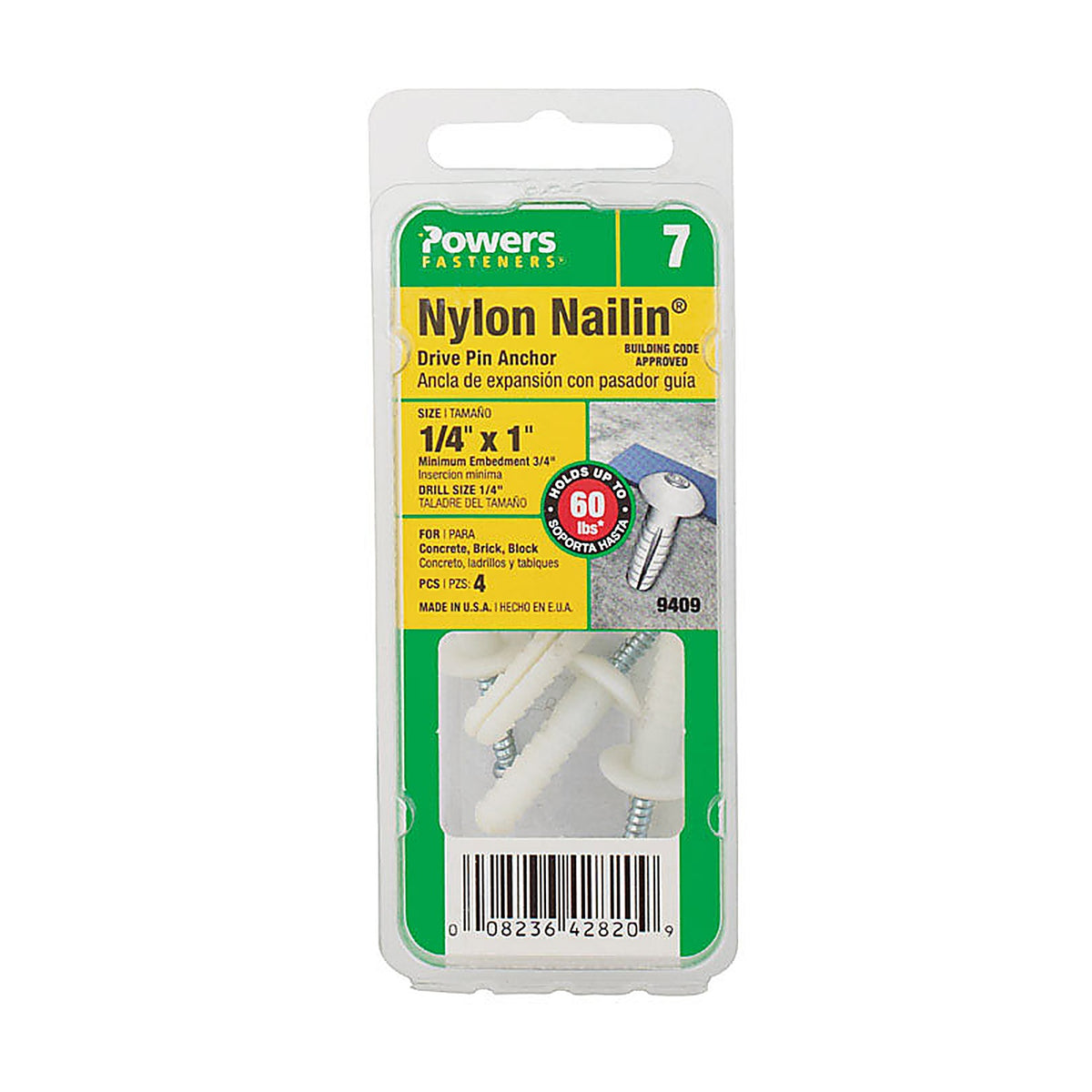 Hillman 9409 1/4 in. Dia. x 1 in. L Zinc Truss Head Truss Head Anchor 4/Pack