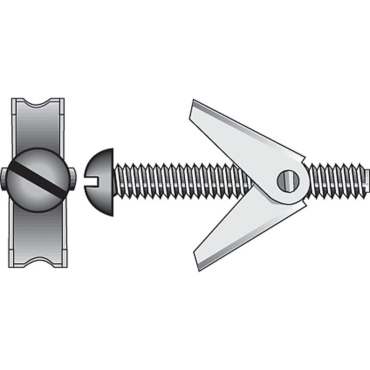 Hillman 41428 1/4 in. Dia. x 3 in. L Round Steel Toggle Bolt 6/Pack