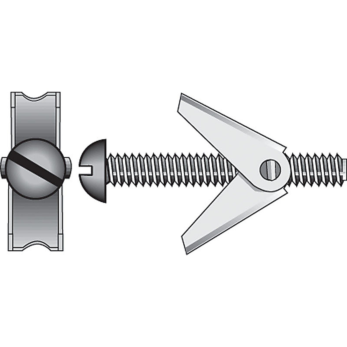 Hillman 41429 1/4 in. Dia. x 4 in. L Round Steel Toggle Bolt 5/Pack