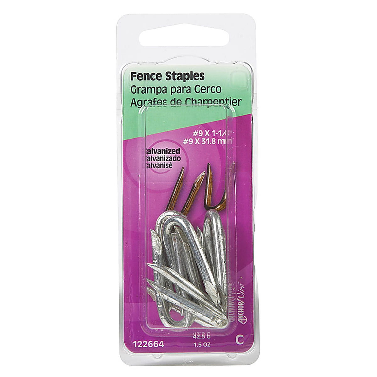 Hillman 122664 1-1/4 in. L Galvanized Steel Fence Staples 9 Ga. 1-1/2 oz.
