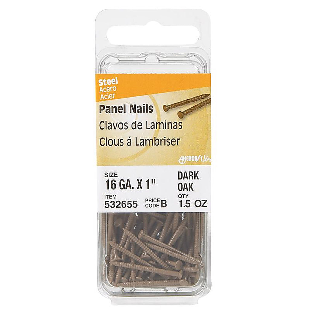 Hillman 532655 1 in. Panel Dark Oak Steel Nail Large