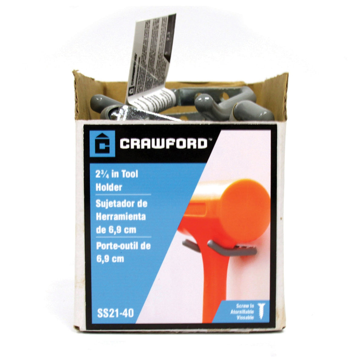Crawford SS21-20 Vinyl Coated Gray Steel Small Storage Hook 5 lb. capacity 1/Pack