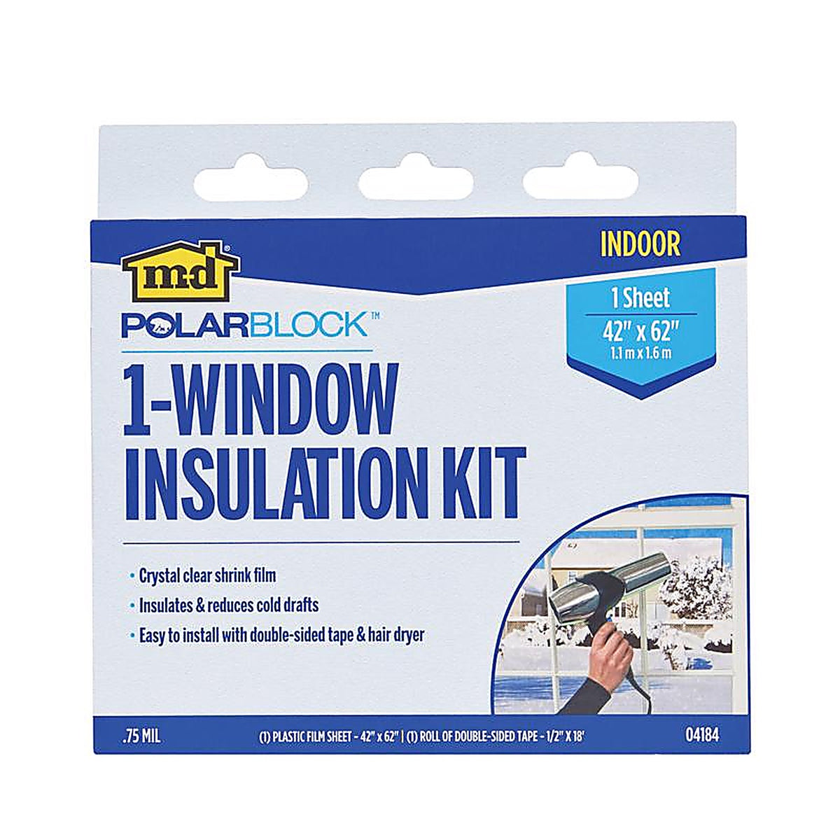 M-D - 04184 - Building Products Clear Indoor Insulation Kit 62 In. W X 42 In. L
