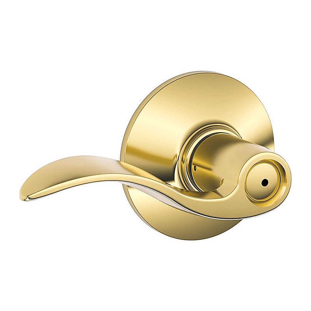 Schlage F40VACC605 Accent Bright Brass Privacy Lockset ANSI Grade 2 1-3/4 in.