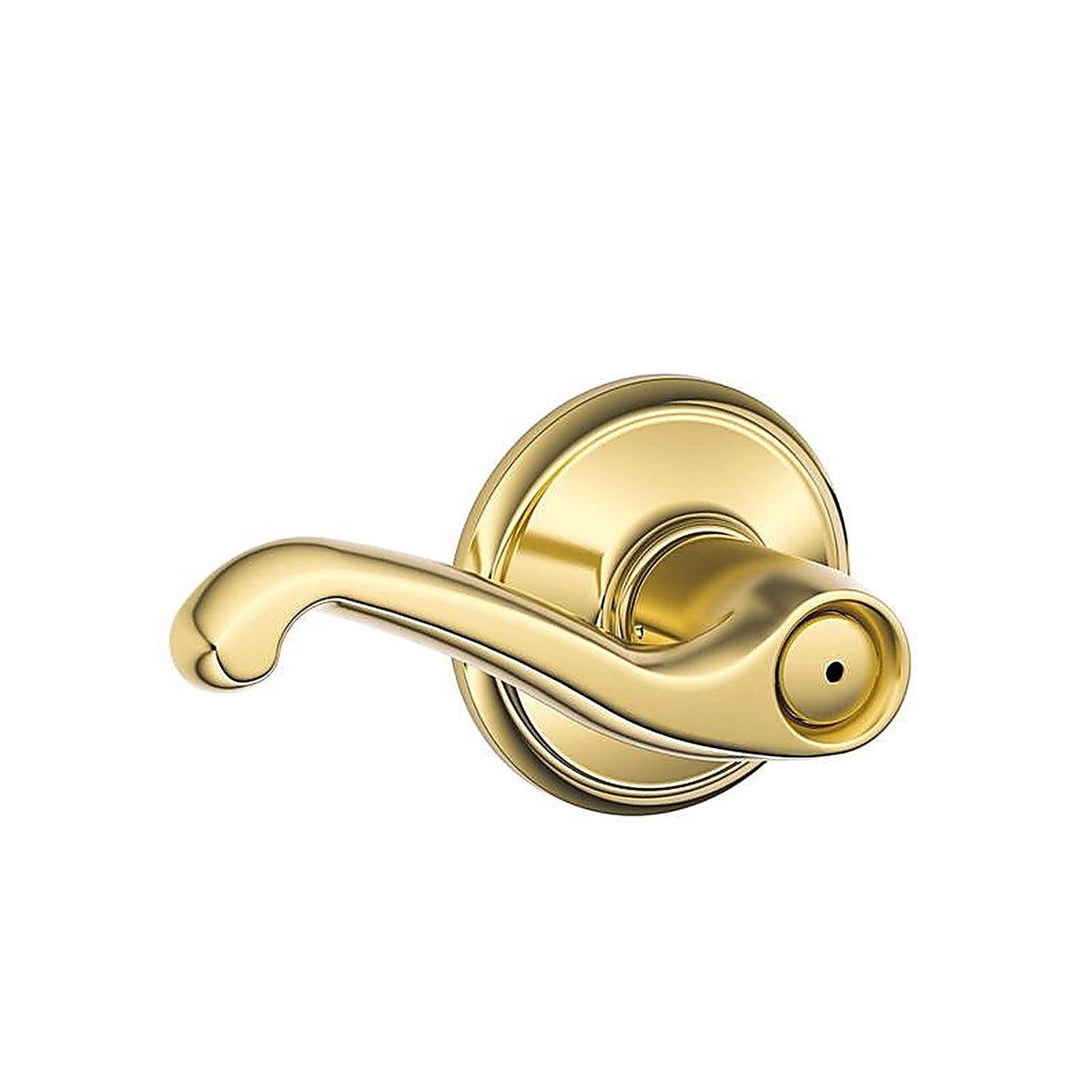 Schlage F40VFLA605 Flair Bright Brass Privacy Lockset ANSI Grade 2 1-3/4 in.