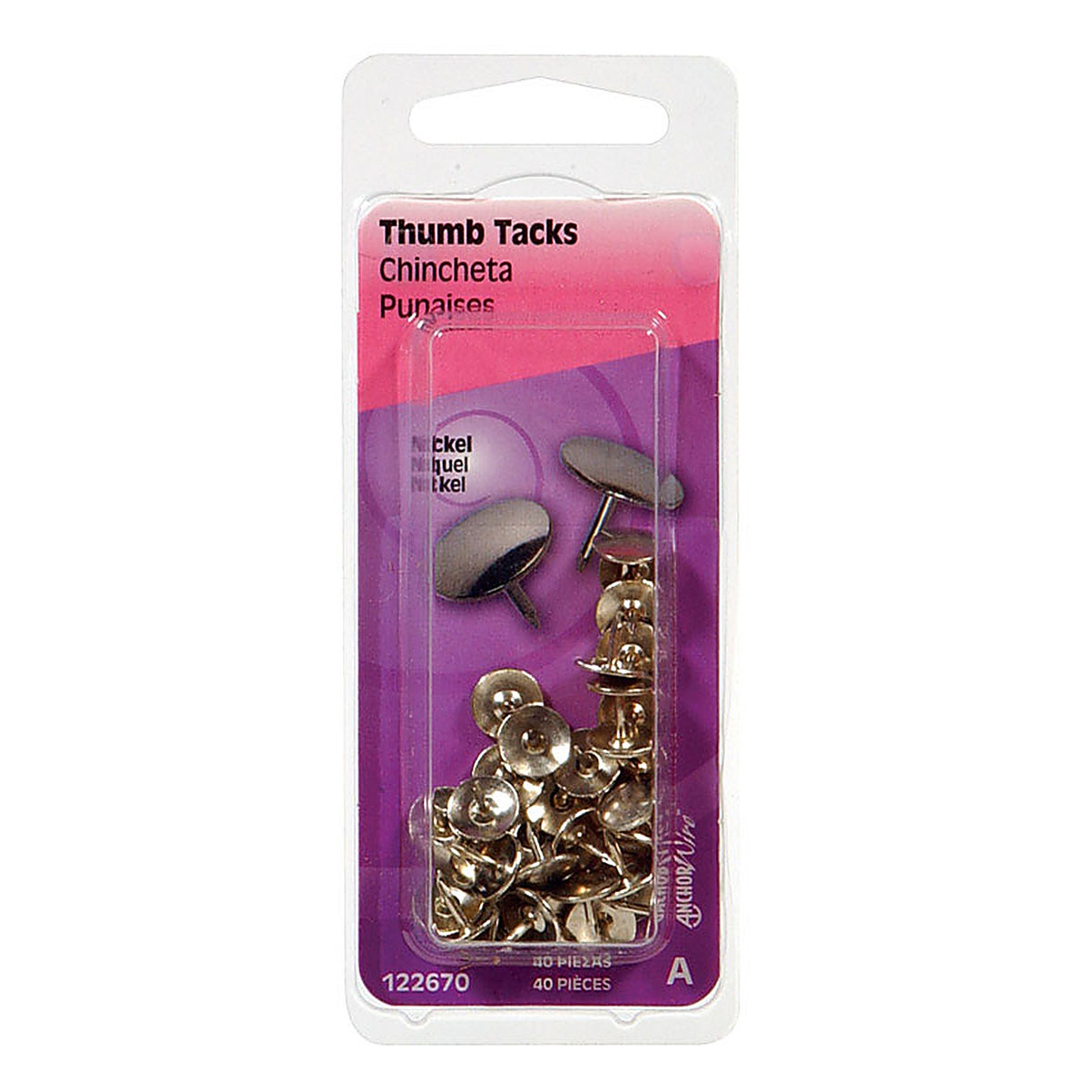 Hillman 122670 Push Pins 40/Pack