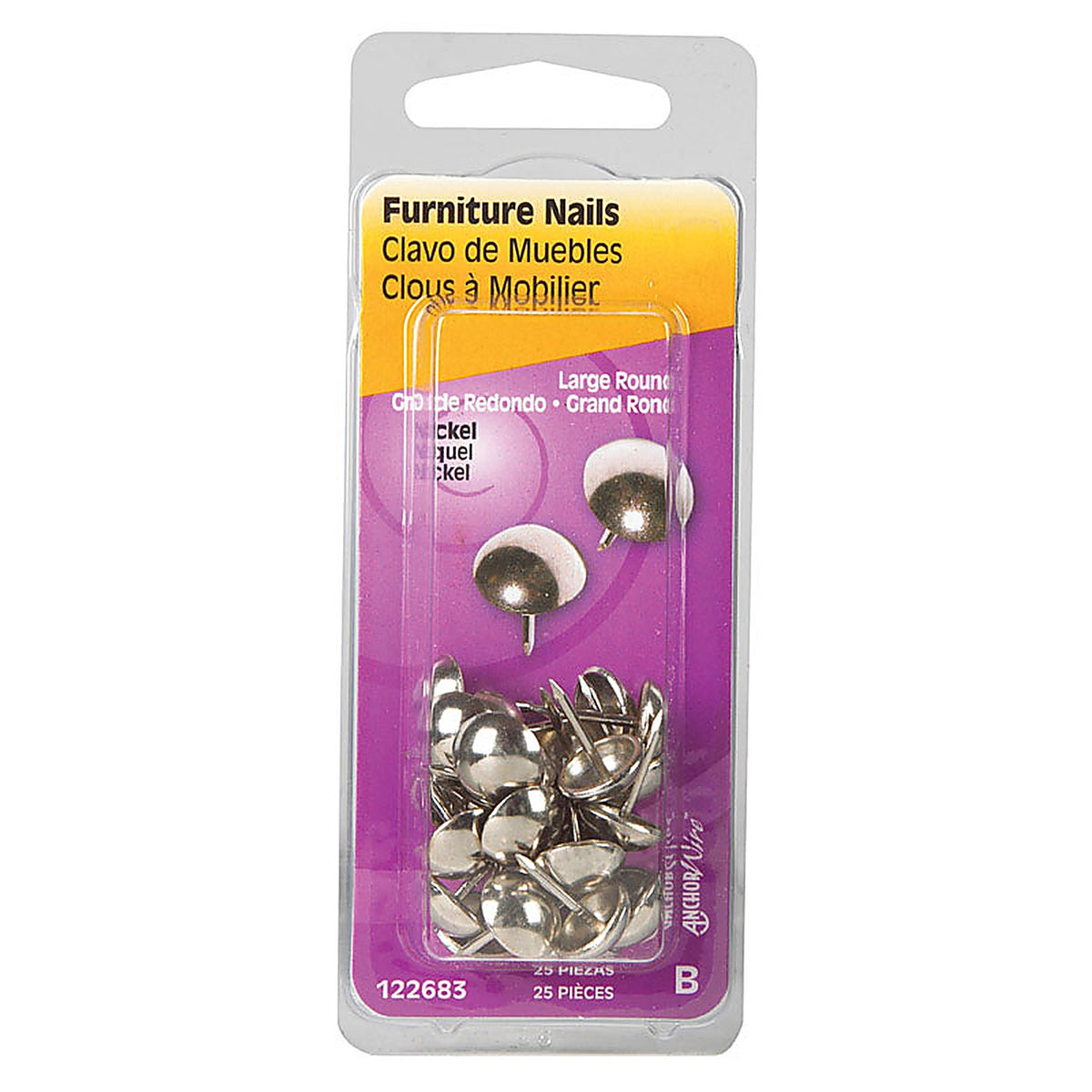 Hillman 122683 Large Brass-Plated Brass Furniture Nails 25/Pack