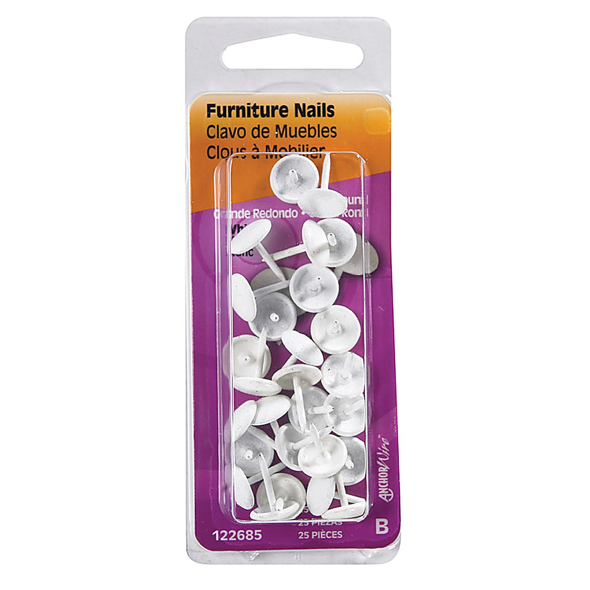 Hillman 122685 Large Brass-Plated White Brass Furniture Nails 25/Pack
