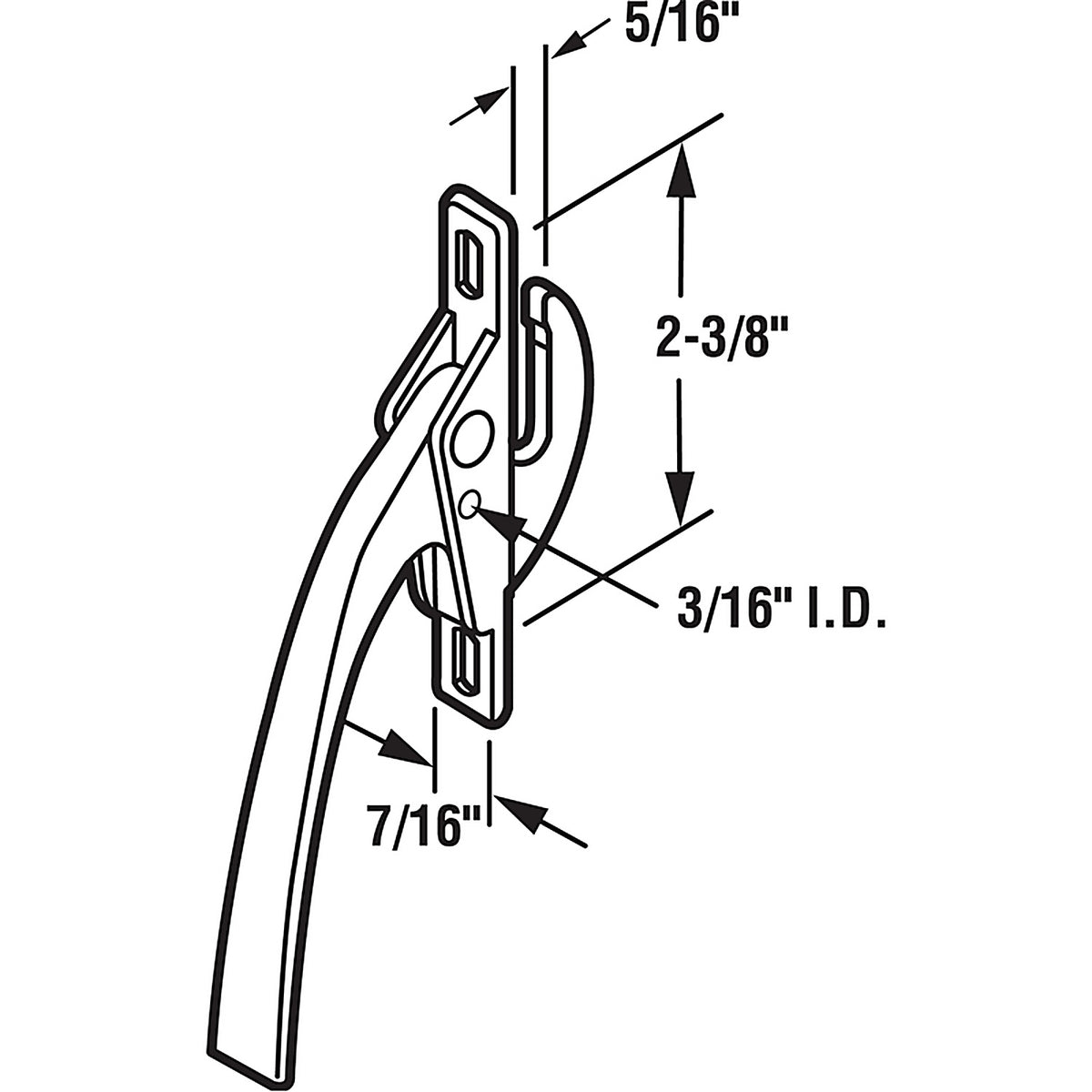Prime-Line - H 3539 - 0.1 in. L Painted Aluminum Zinc Casement Locking Handle 1 pk