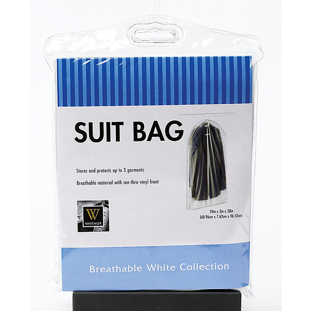 Whitmor 5003-21 24 in. H x 3 in. W x 38 in. L Vinyl Hanging Suit Bag 1/Pack