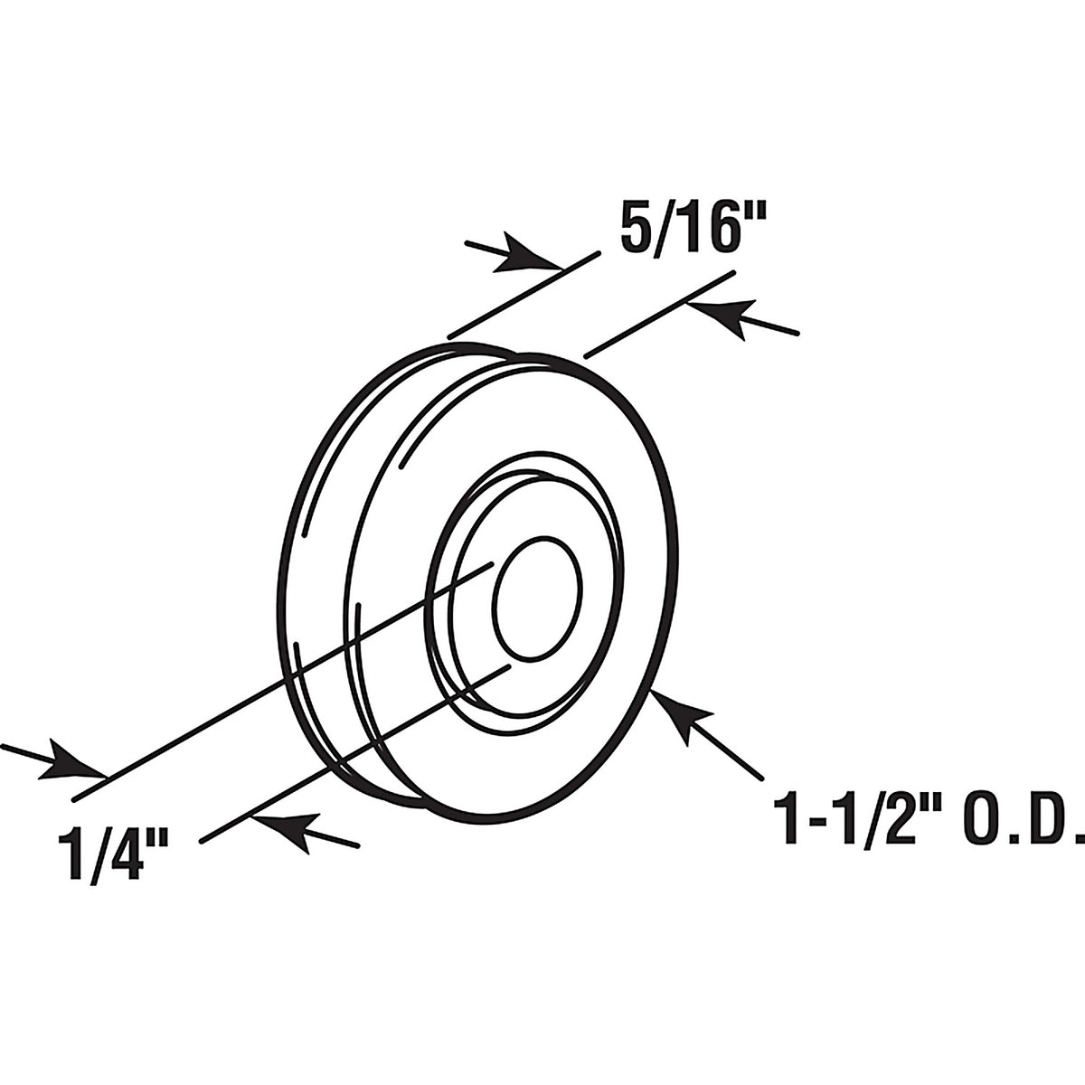 Prime-Line - D 1503 - 1-1/2 in. D X 0.31 in. L Steel Roller Assembly 2 pk
