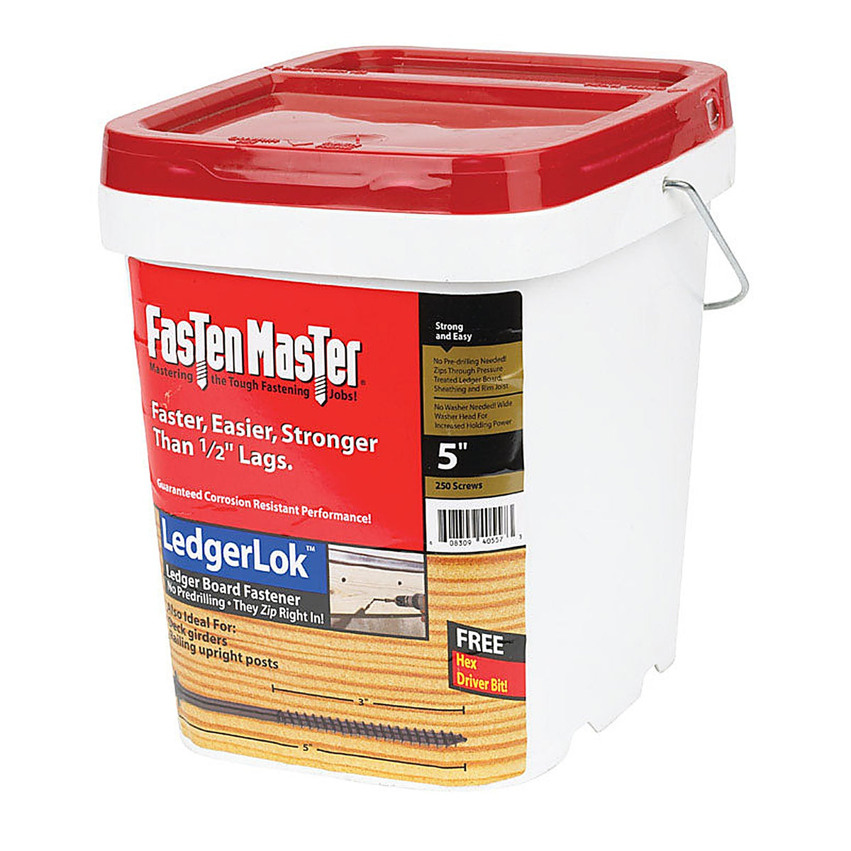 Fastenmaster - FMLL005B-250 - Ledgerlok No. 0 X 5 In. L HEX HEX Washer Head Deck Screws 250 Pack