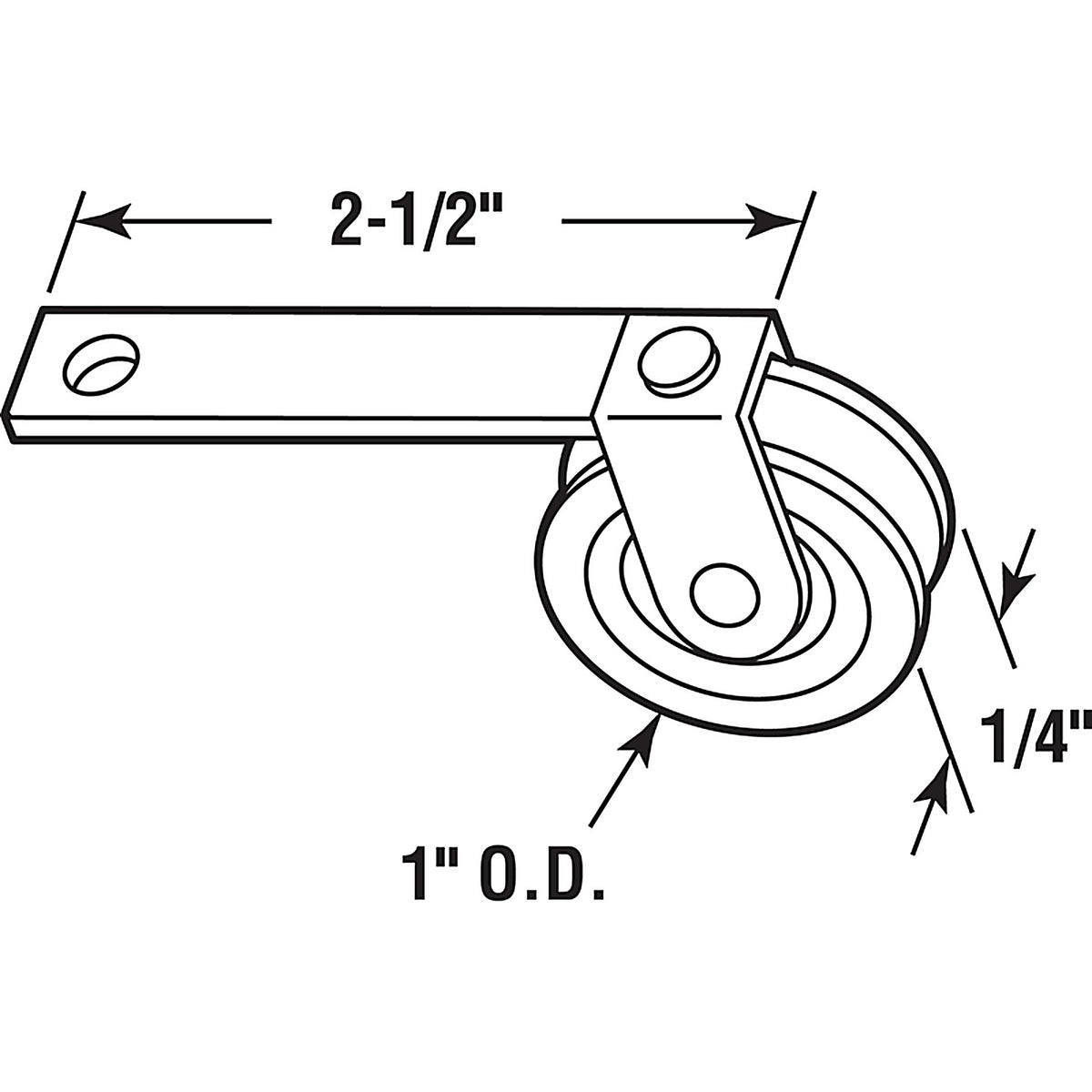 Prime-Line - B 521 - 1 in. D X 0.25 in. L Plastic/Steel Spring Tension Roller Assembly 2 pk