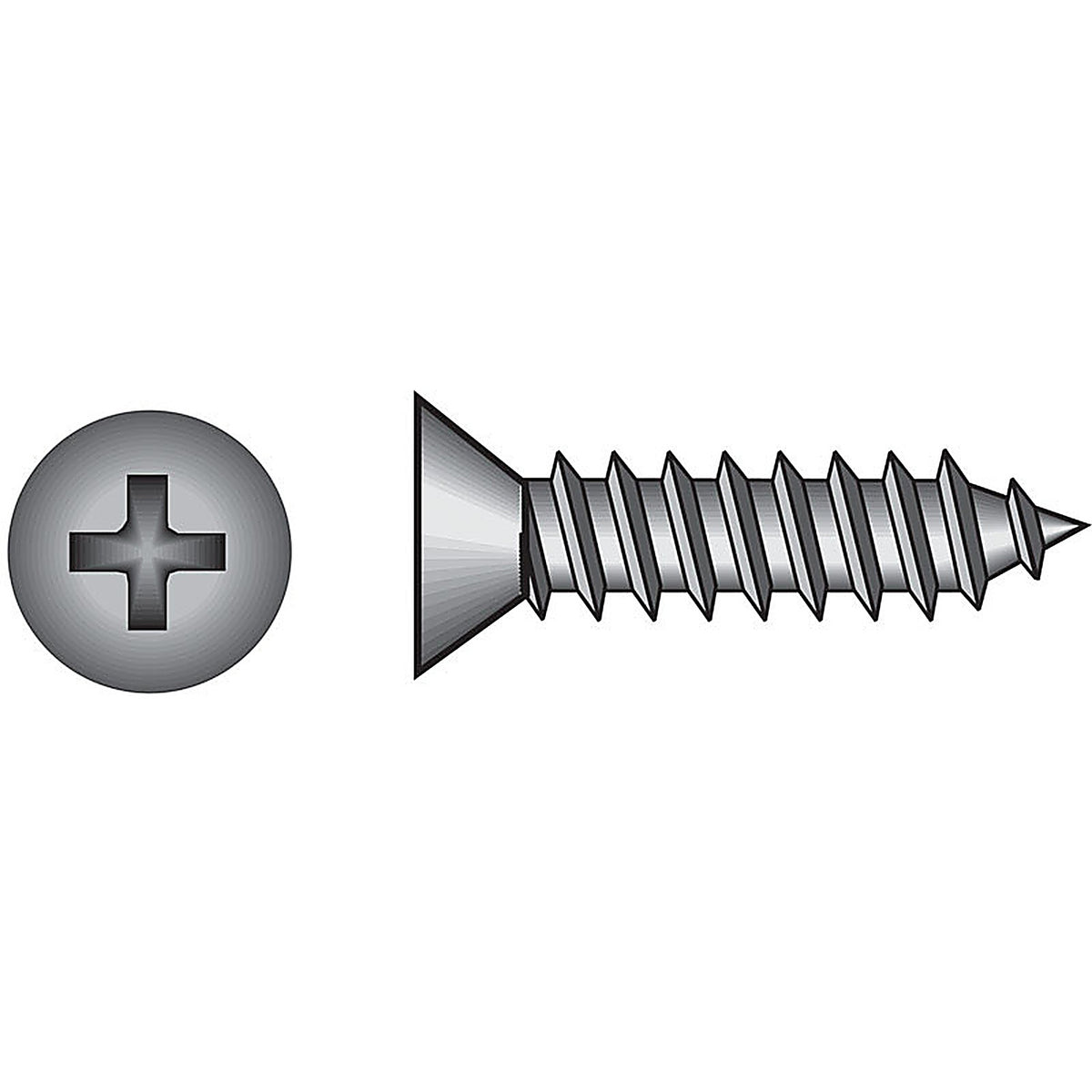 Hillman 823466 No. 8 x 1 in. L Phillips Flat Head Stainless Steel Sheet Metal Screws 100 1/Pack