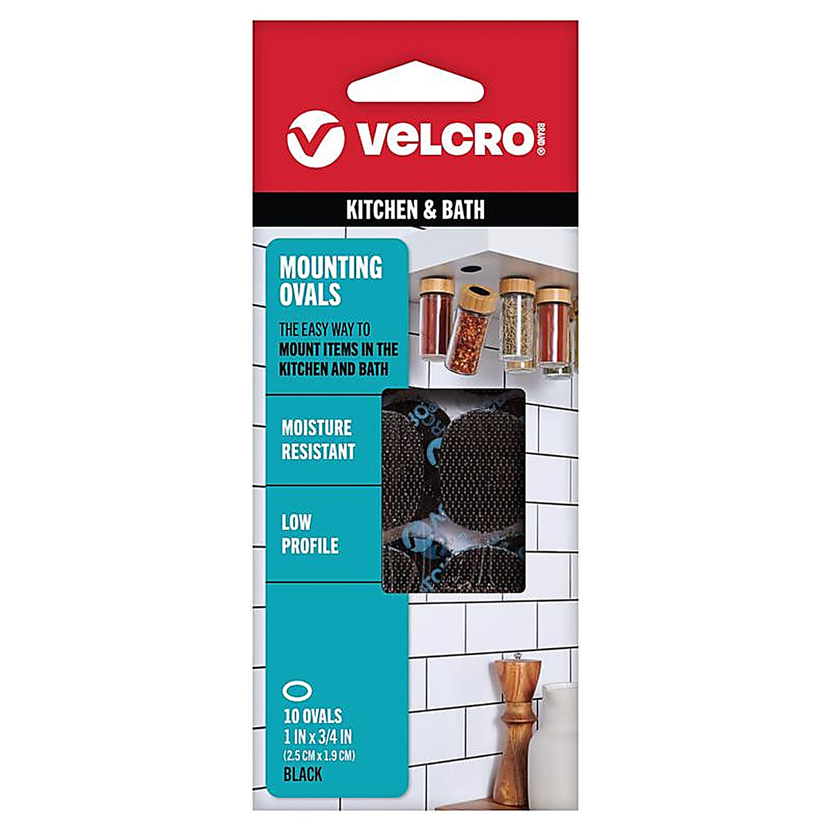 Velcro Brand - 91000 - Heavy Duty Low Profile Small Nylon Hook and Loop Fastener 1 In. L 10 Pack