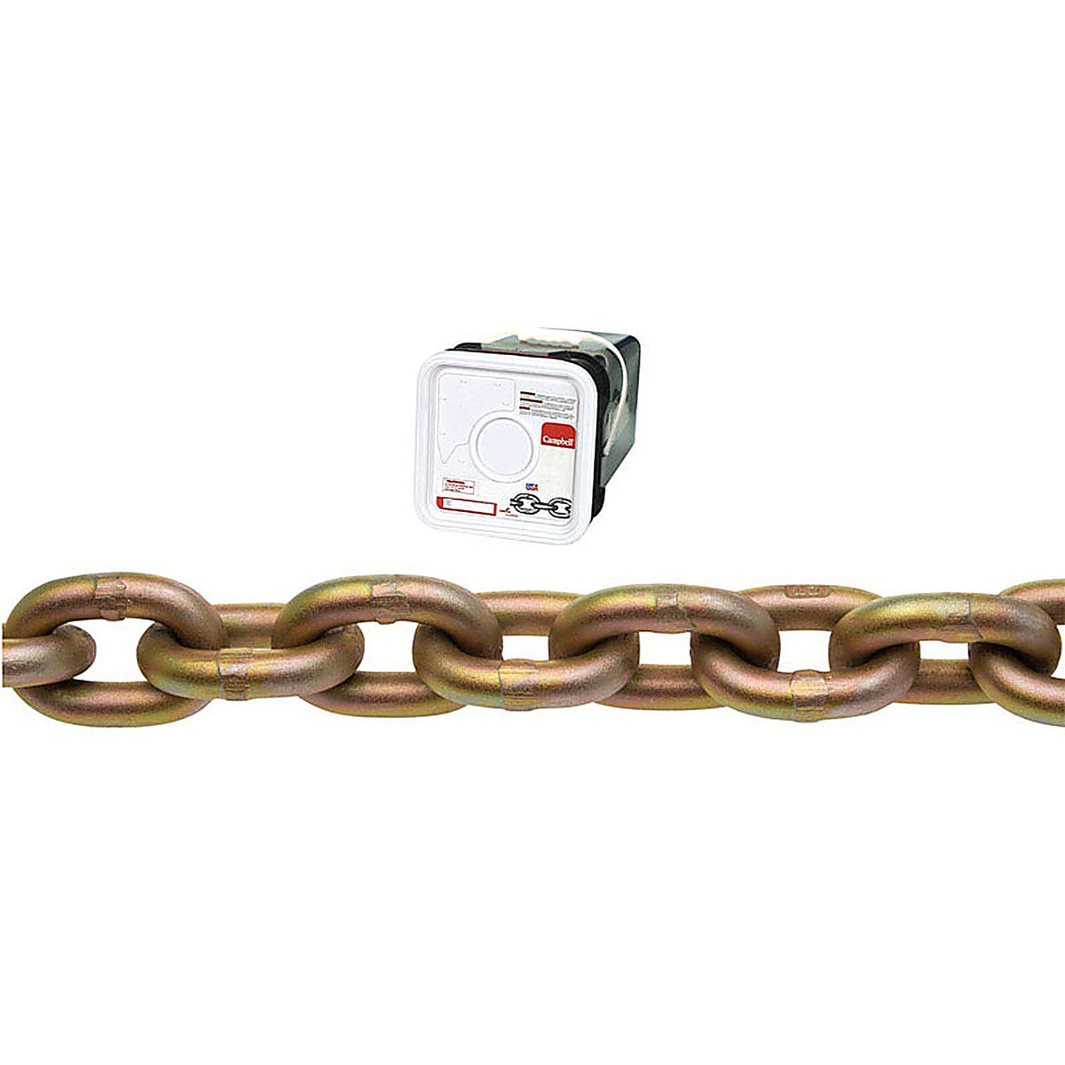 Campbell 0510426 1/4 in. Oval Link Carbon Steel Transport Chain 0.31 in. D X 65 ft. L
