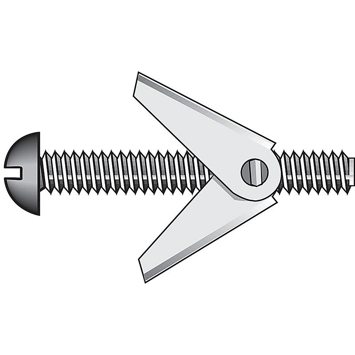 Hillman 370063 3/16 in. Dia. x 6 in. L Round Steel Toggle Bolt 50/Pack