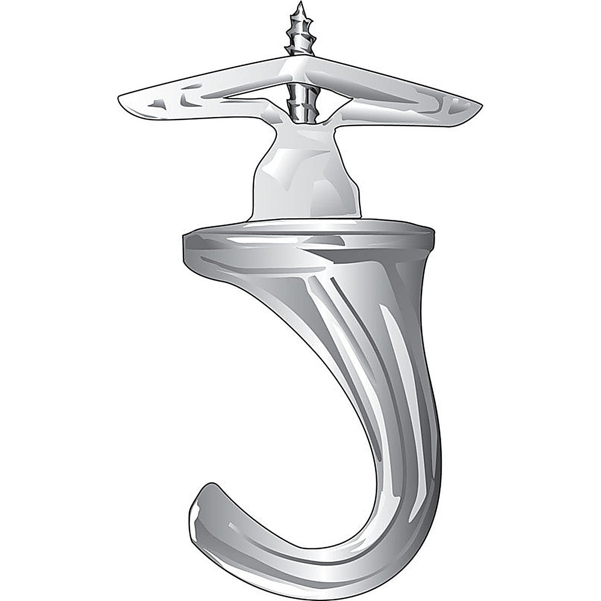Hillman - 122407 - Small White Brass 5.7 In. L Ceiling Hook 2 Pack
