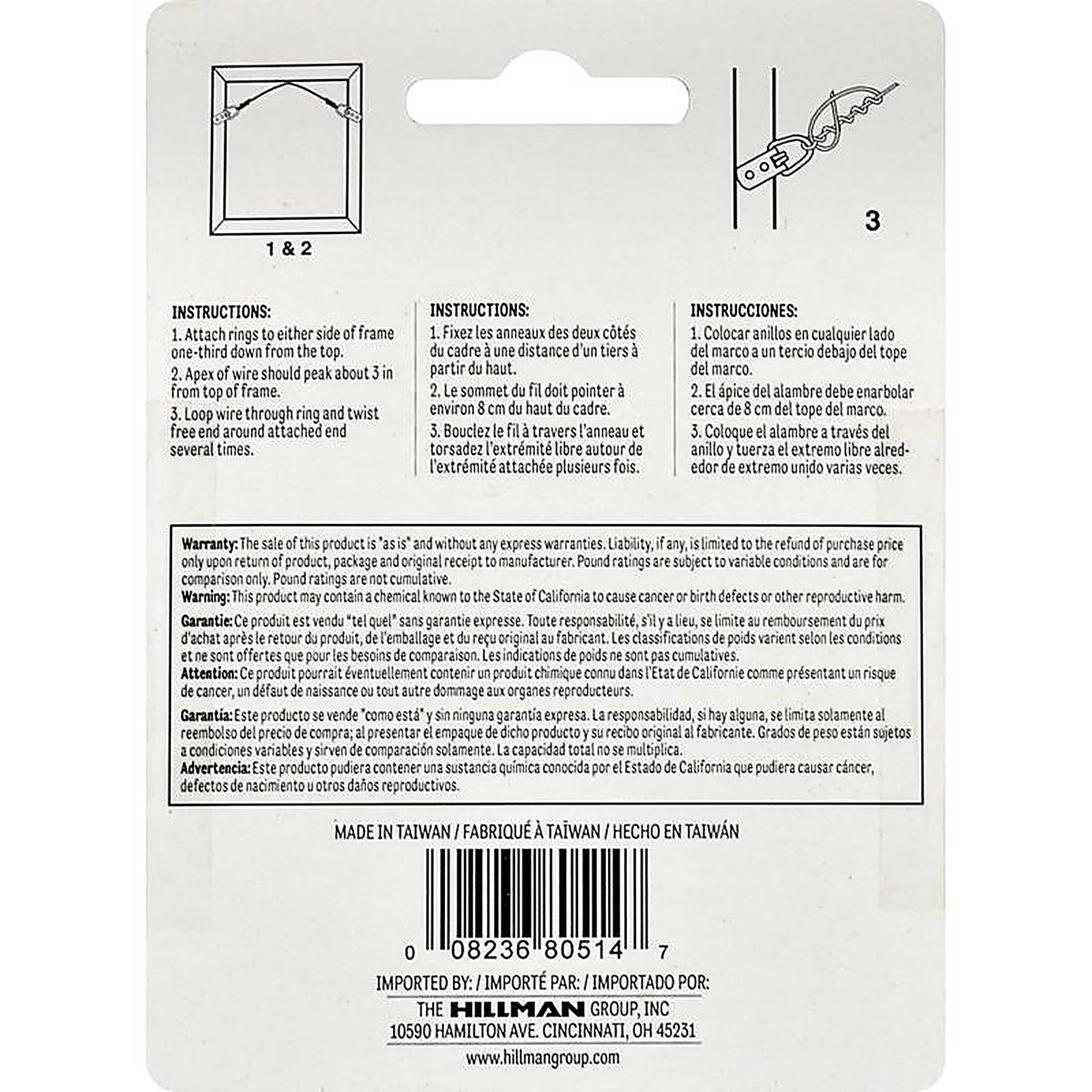 Hillman 121109 Plastic Coated Silver Picture Wire 30 lb. 1/Pack