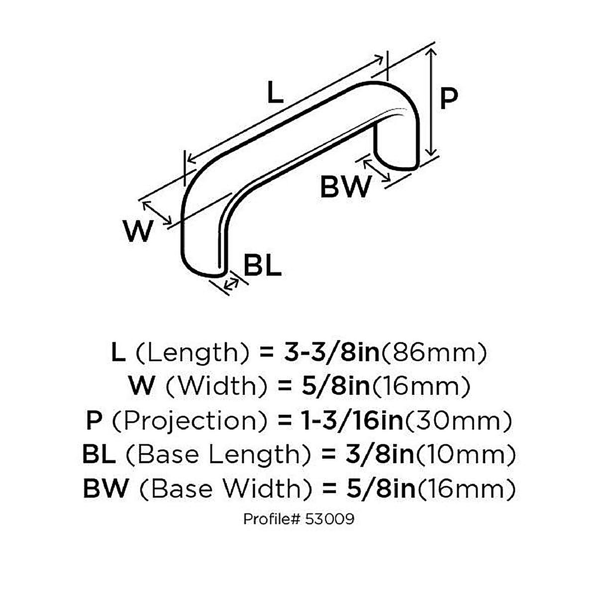 Amerock - BP53009G10 - Allison Transitional Arch Cabinet Pull 3 In. Satin Nickel Silver 1 Pack