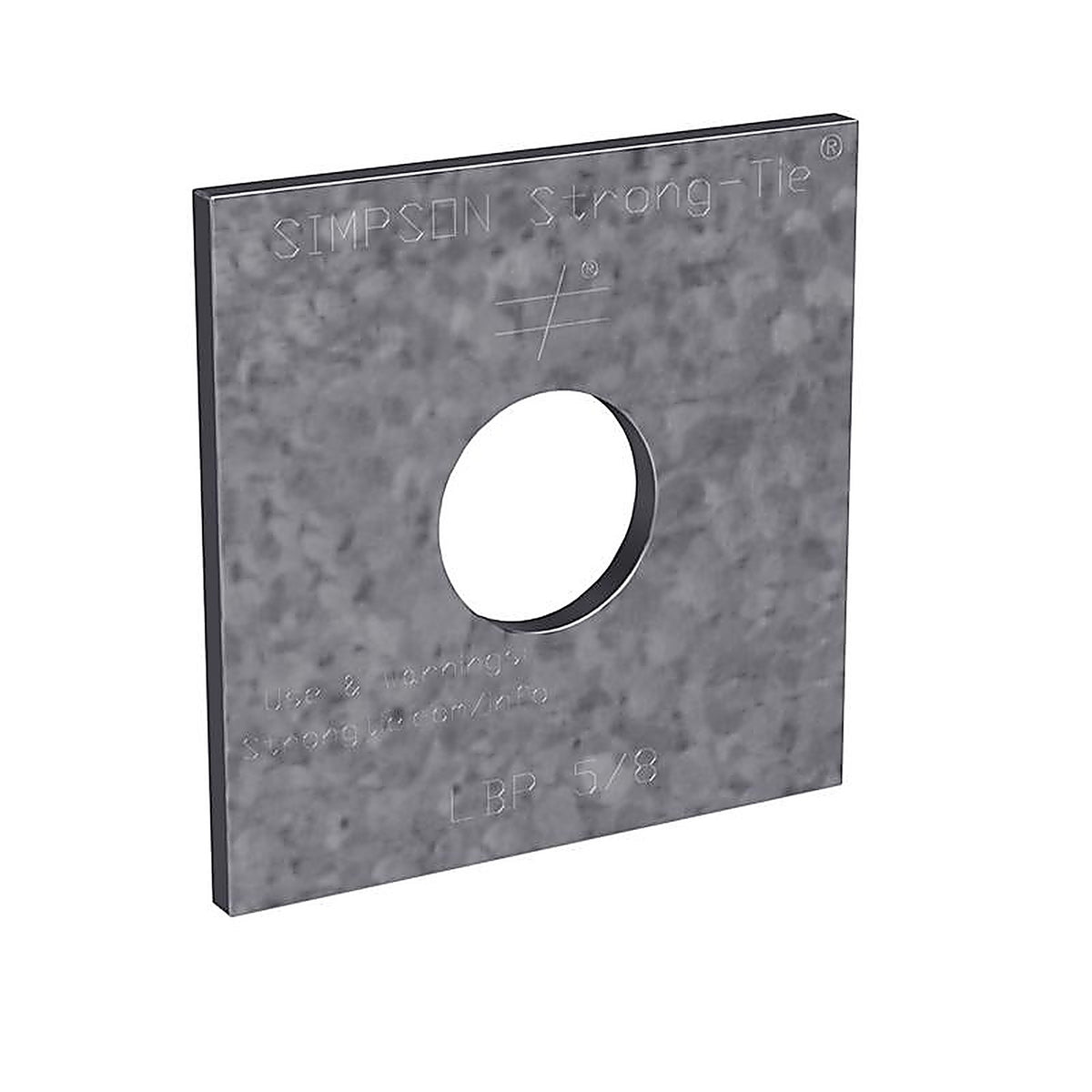 Simpson Strong-Tie LBP5/8 2 in. H x 0.1 in. W x 2 in. L Galvanized Steel Bearing Plate