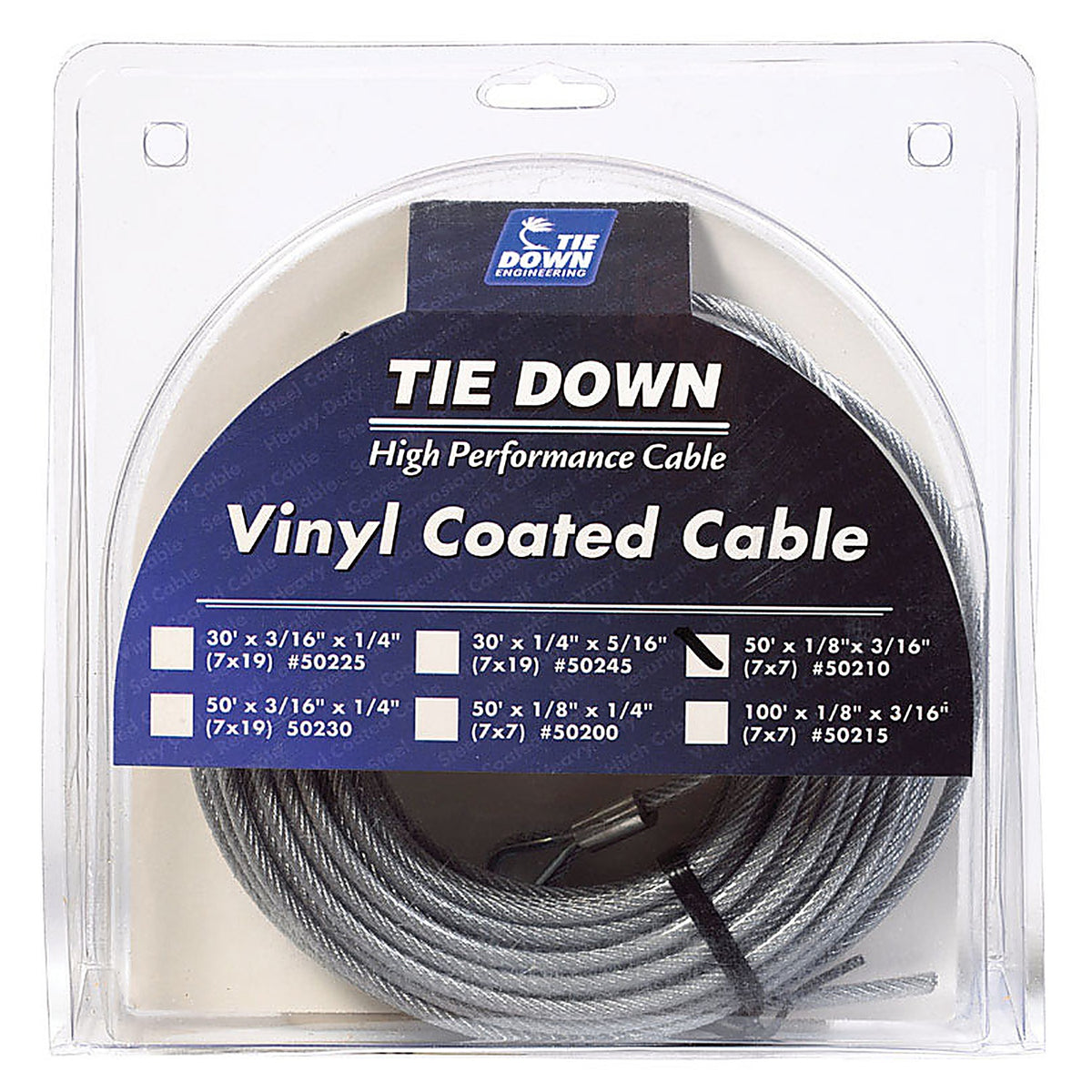 Tie Down Engineering 50210 Vinyl Coated Galvanized Steel 1/8 in. Dia. x 50 ft. L Aircraft Cable