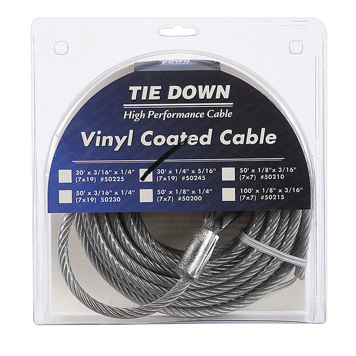 Tie Down Engineering 50245 Vinyl Coated Galvanized Steel 1/4 in. Dia. x 30 ft. L Aircraft Cable