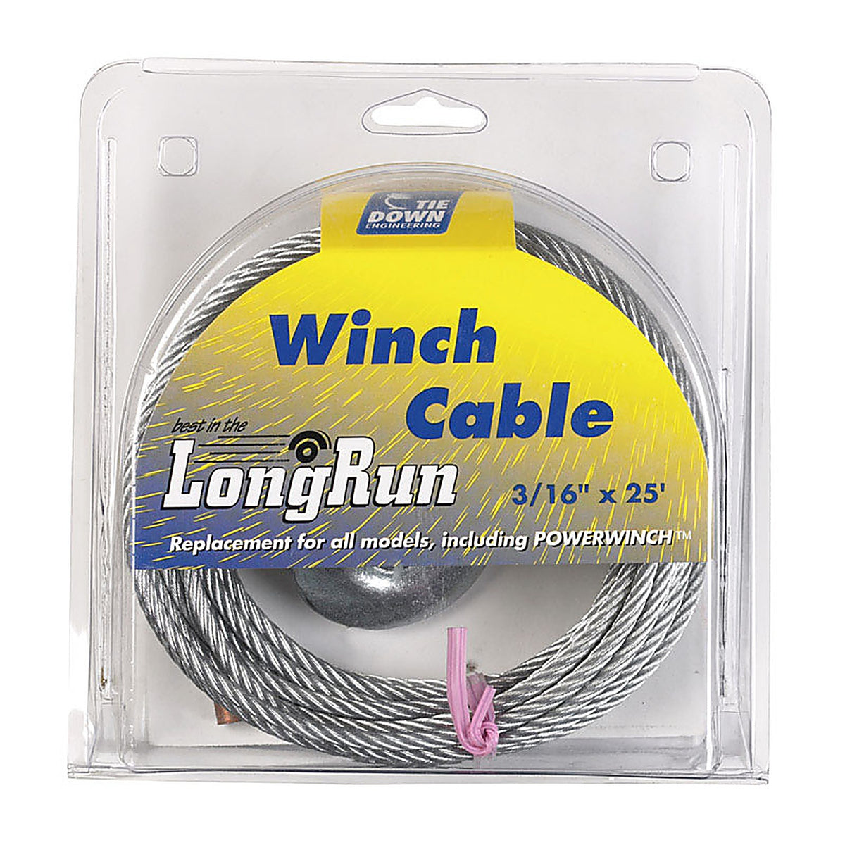 Tie Down Engineering - 59386 - 3/16 In. D X 25 Ft. L Galvanized Steel Aircraft Cable