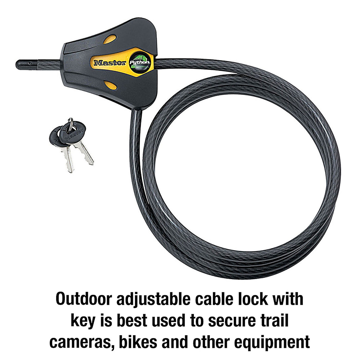 Master Lock - 8419DPF - Python 5/16 In. D X 72 In. L Vinyl Coated Steel Adjustable Locking Cable
