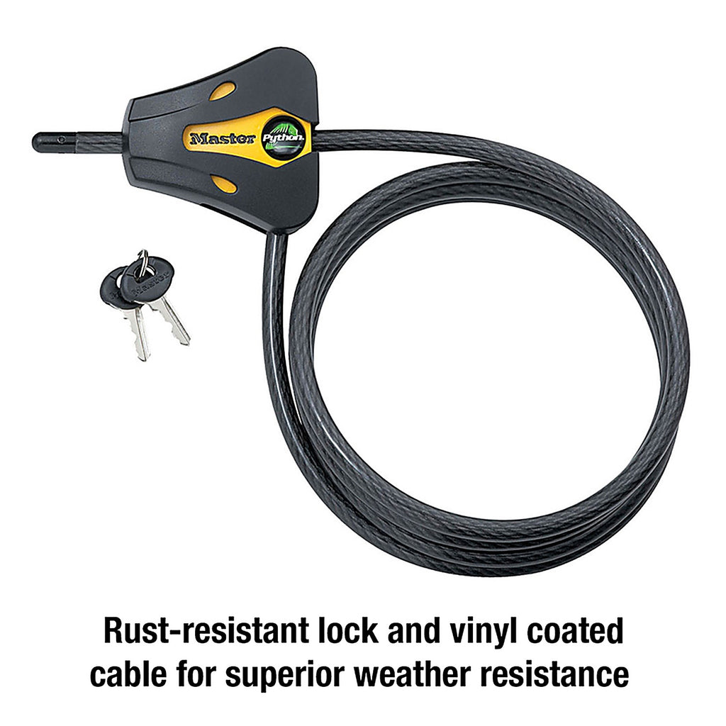 Master Lock - 8419DPF - Python 5/16 In. D X 72 In. L Vinyl Coated Steel Adjustable Locking Cable