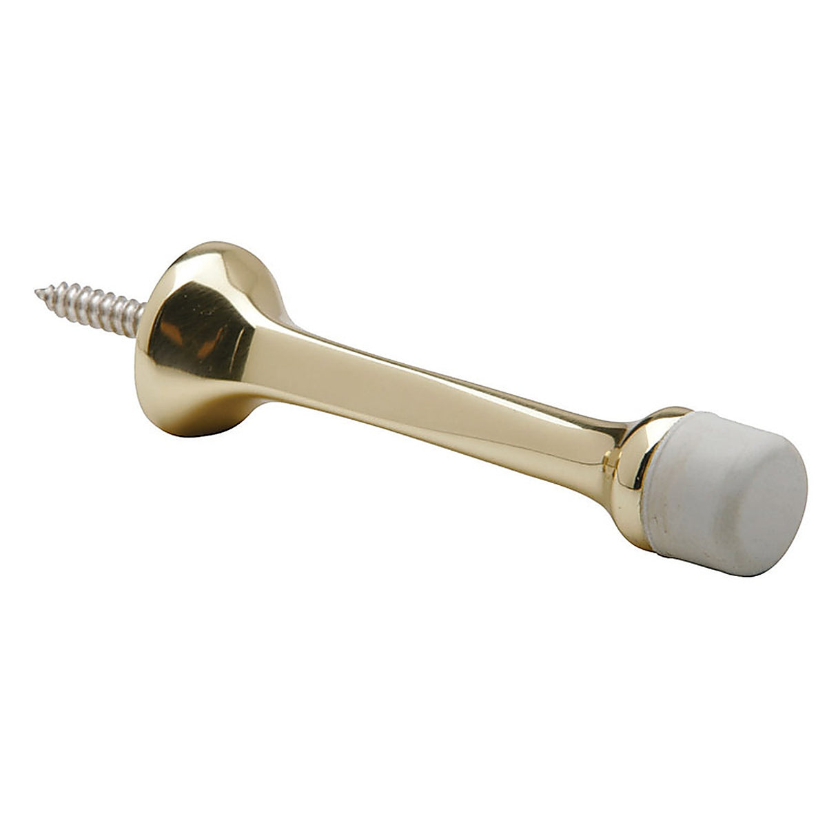 Schlage - SPS61MB-605 - 3-1/8 In. W X 7/8 In. L Metal Bright Brass Door Stop Mounts to Door and Wall