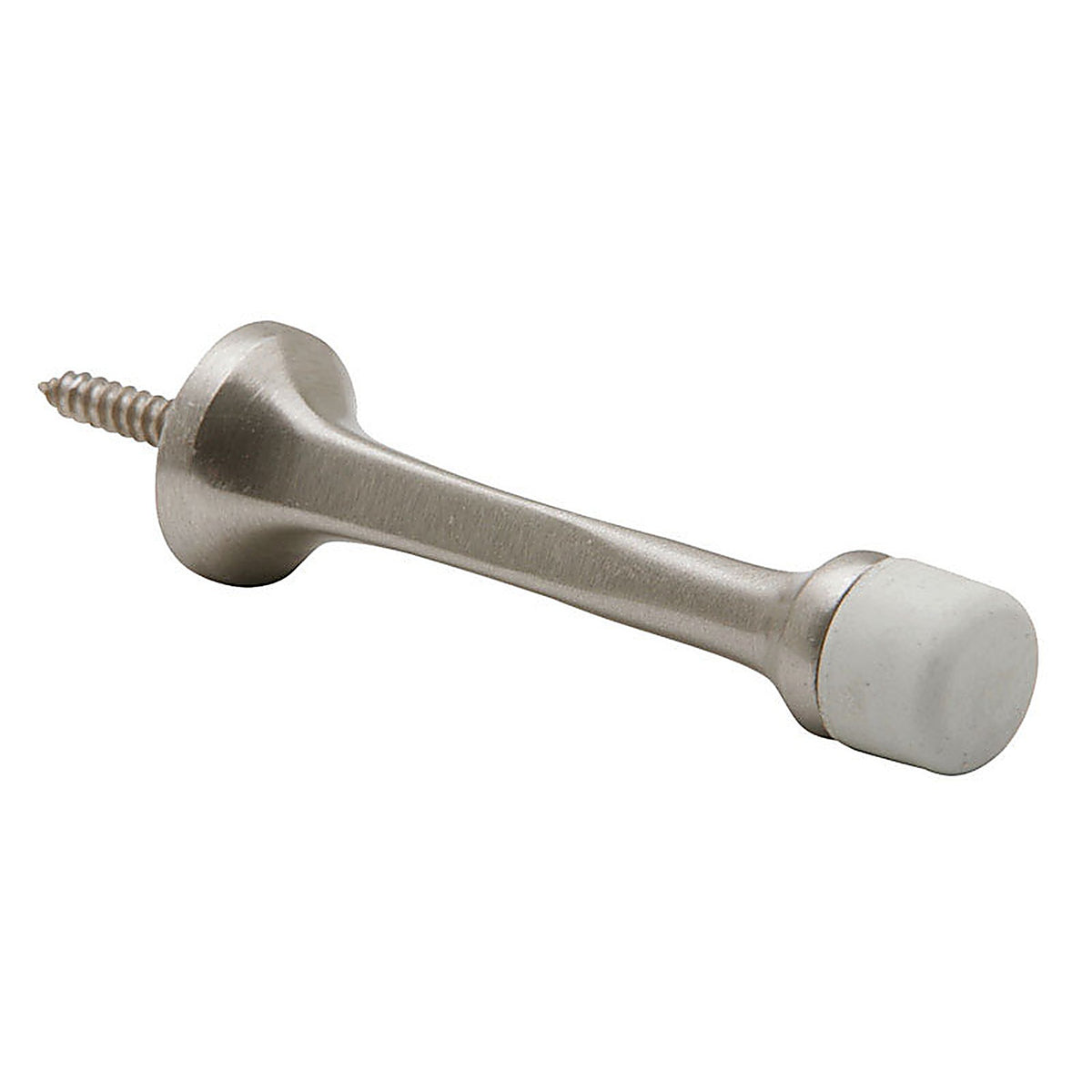 Schlage - SPS61MB-619 - 8 In. W X 2-3/16 In. L Solid Brass Satin Nickel Brown Door Stop Mounts to Door and Wall 2-3/