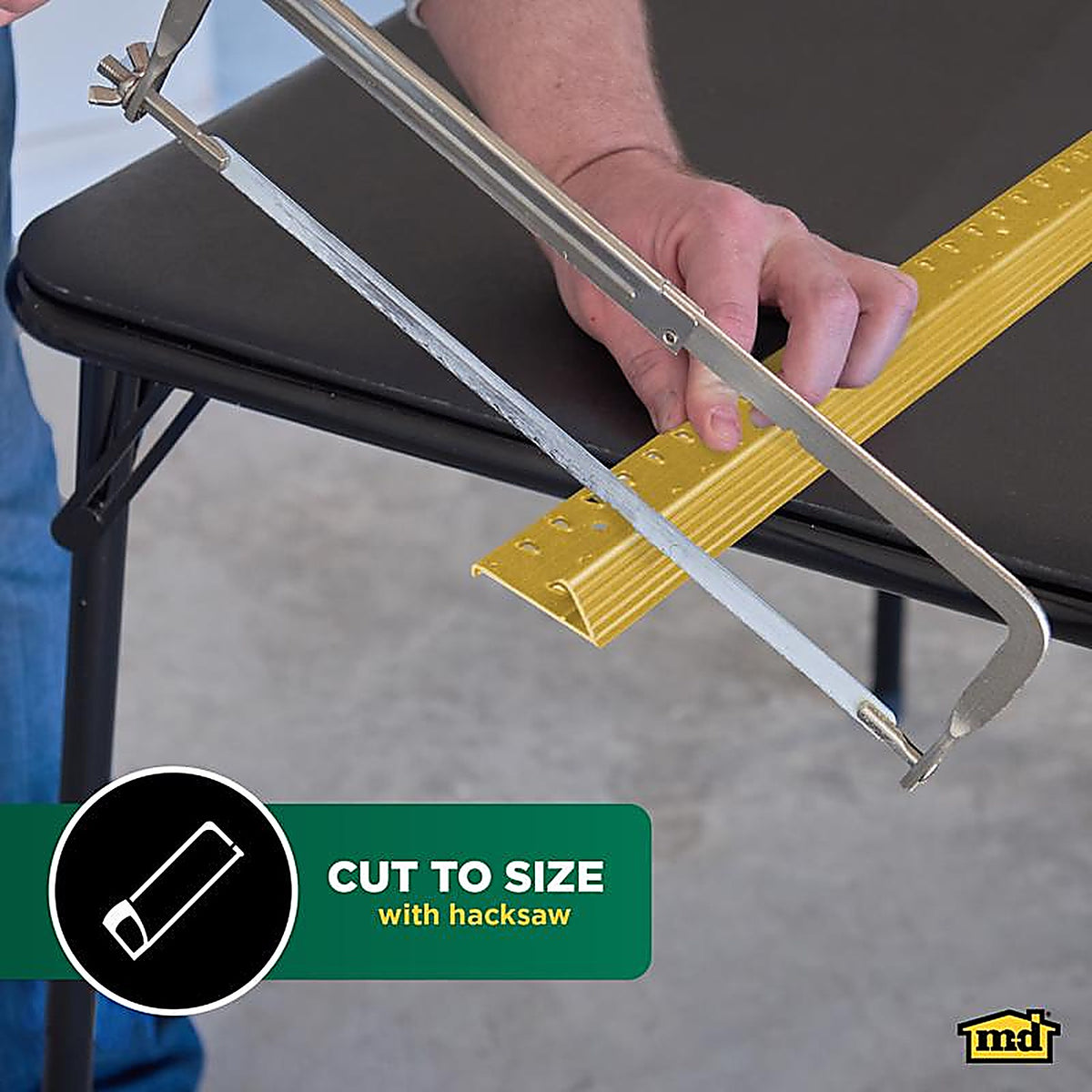M-D 79053 5/8 in. H x 36 L Prefinished Satin Brass Aluminum Carpet Gripper