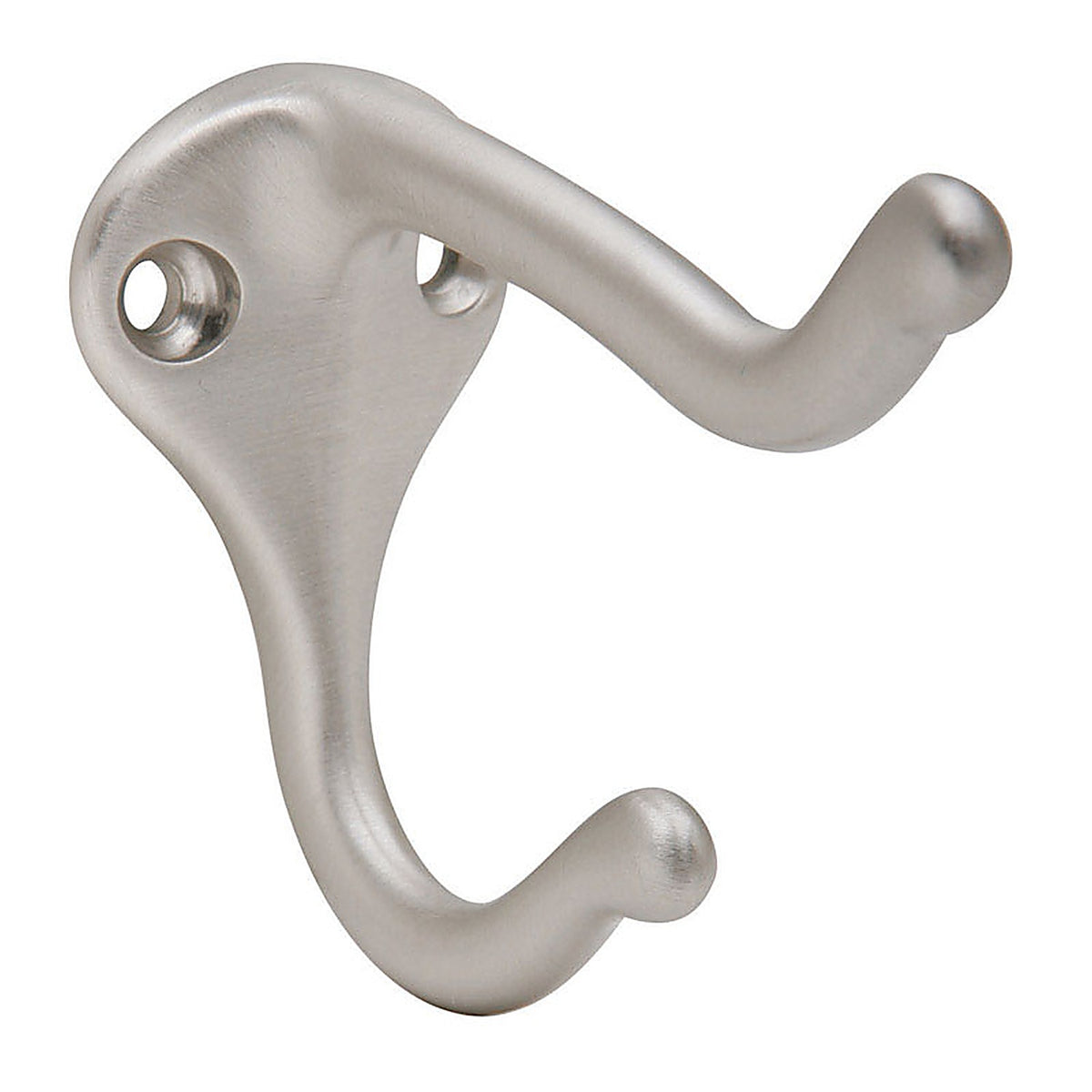 Schlage - SPS571MB-619 - 1-3/4 In. L Satin Nickel Silver Brass Medium Coat and Hat Hook 1 Pack