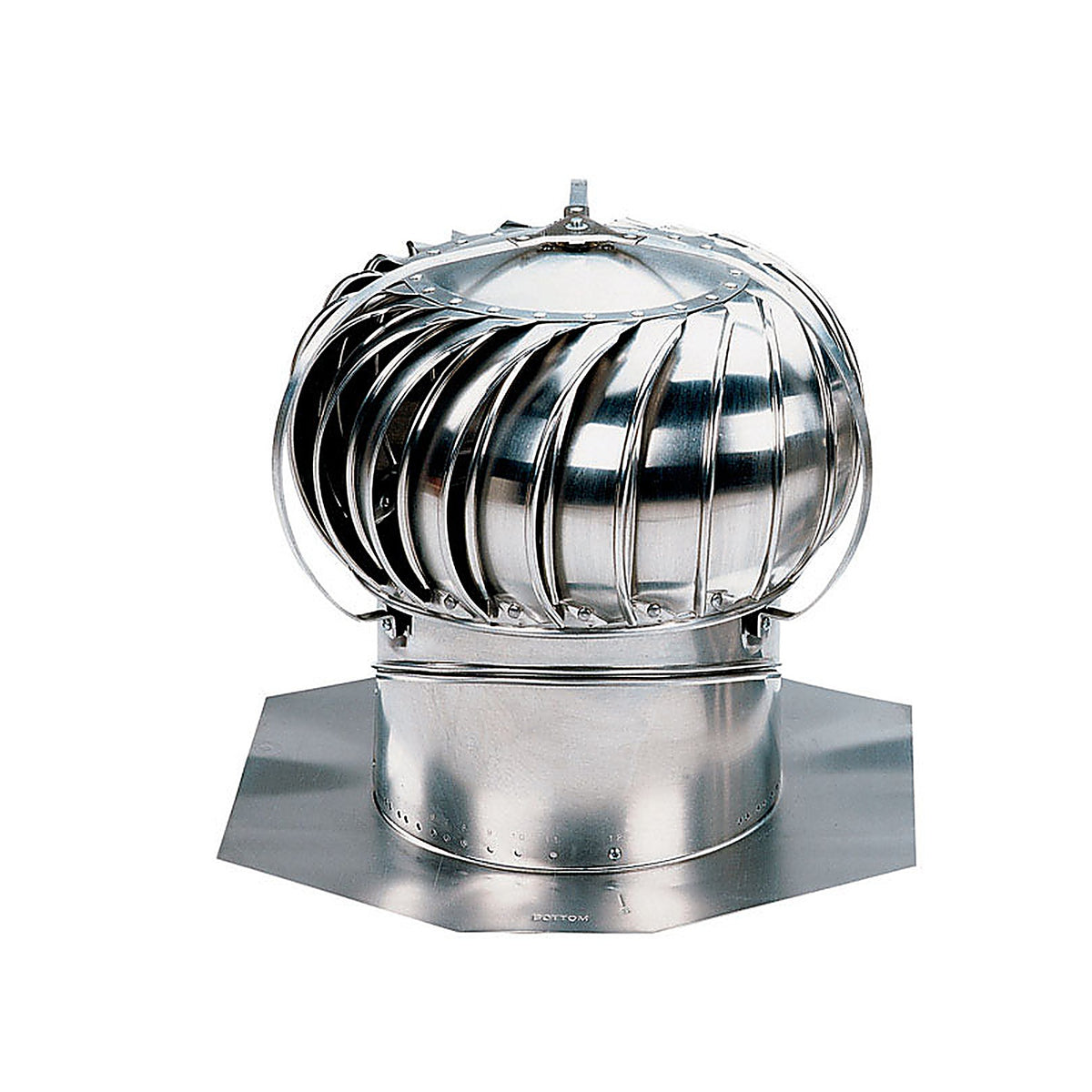 Air Vent TIBS0000 17.8 in. H x 20 in. W x 20 in. L x 12 in. Dia. Mill Aluminum Brace Turbine