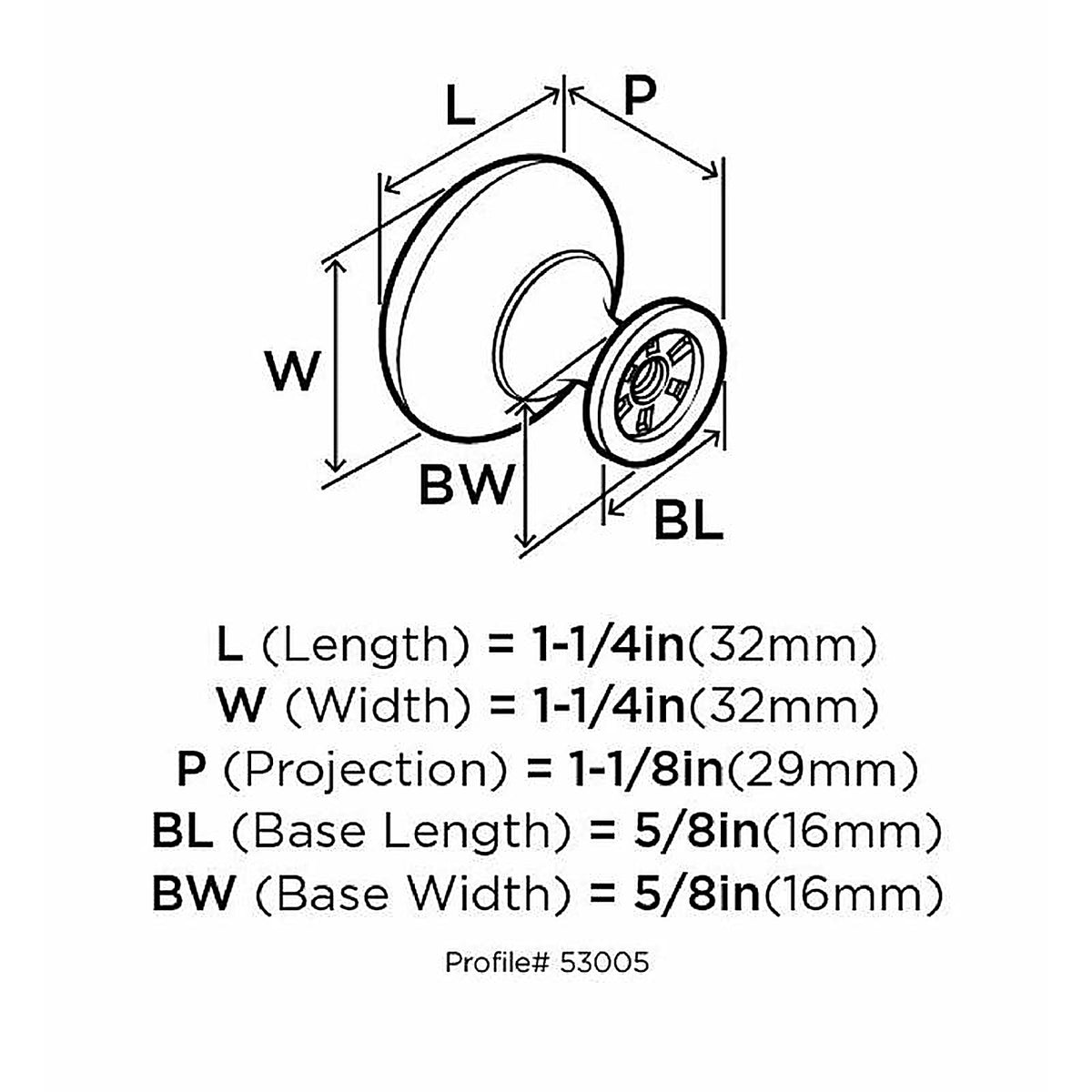 Amerock - BP53005G10 - Allison Round Cabinet Knob 1-1/4 In. D 1-1/8 In. Satin Nickel 1 Pack