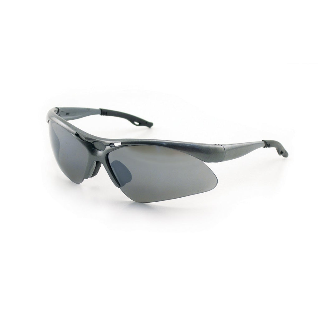 SAS Safety 540-0113 Diamondback Eyewear with Clamshell, Smoke Mirror Lens/Silver Frame
