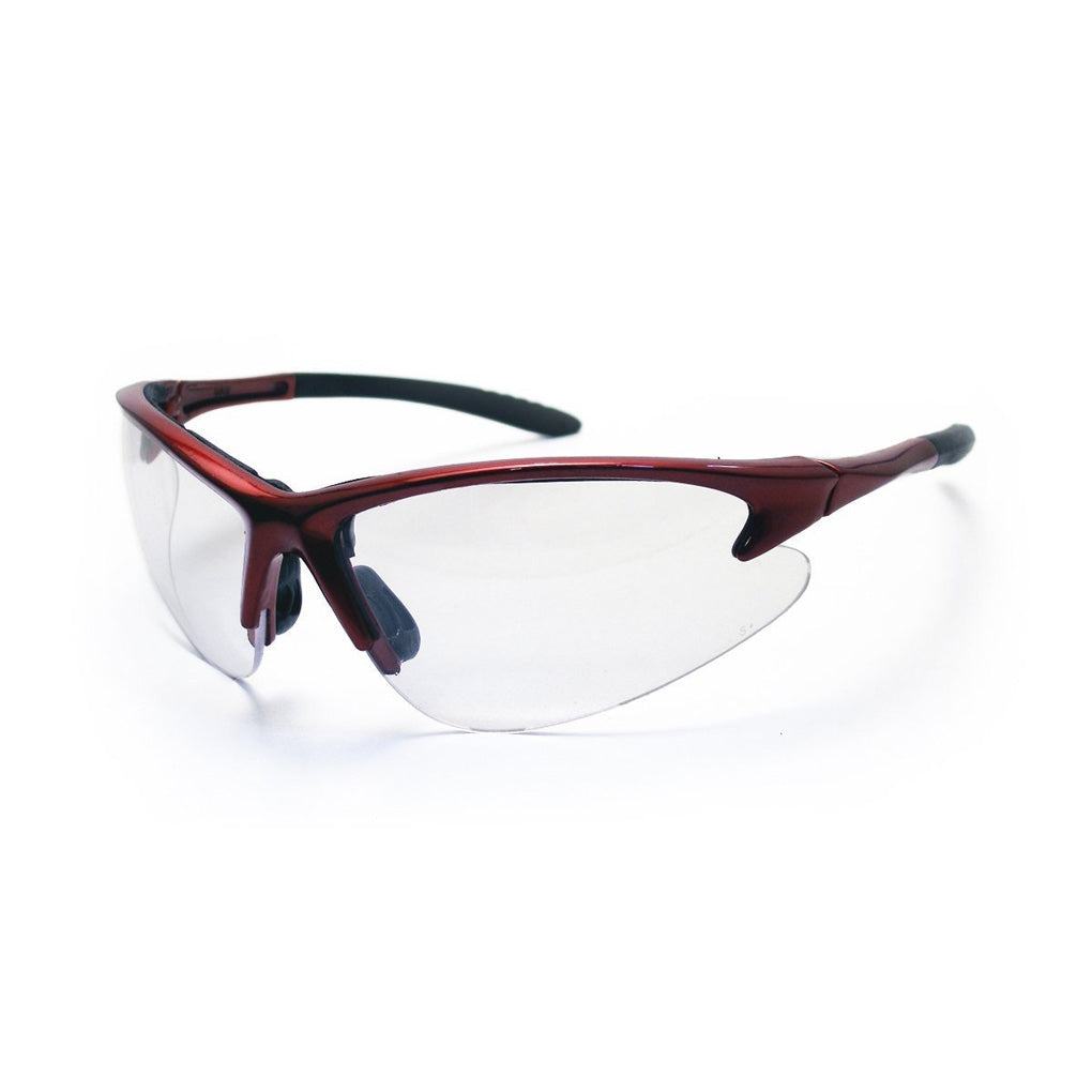 SAS Safety 540-0400 DB2 Eyewear with Polybag, Clear Lens/Red Frame
