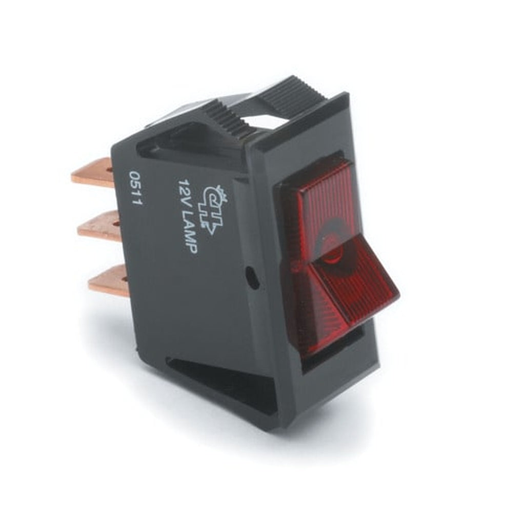 Cole Hersee 54003 SPST On-Off Rocker Switch, red pilot light