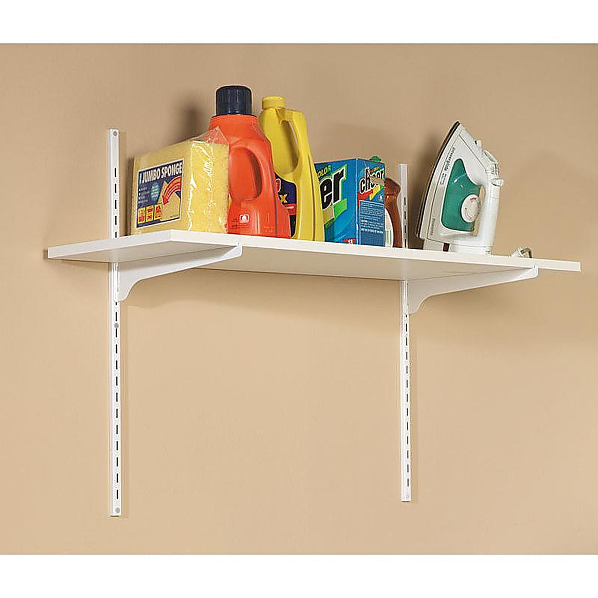 Knape & Vogt 80WH24 White Steel Regular Duty Bracket 16 Ga. 24 in. L